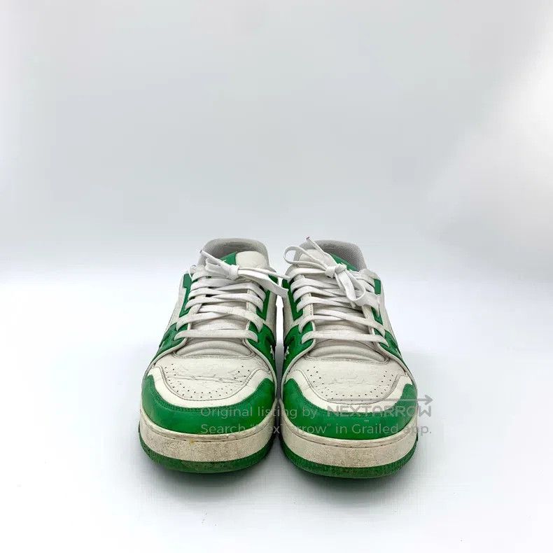 Louis Vuitton Louis Vuitton Green LOgo Lace-Up Casual Flat Shoe Sneakers Size US 7.5 / EU 40-41 - 3 Thumbnail