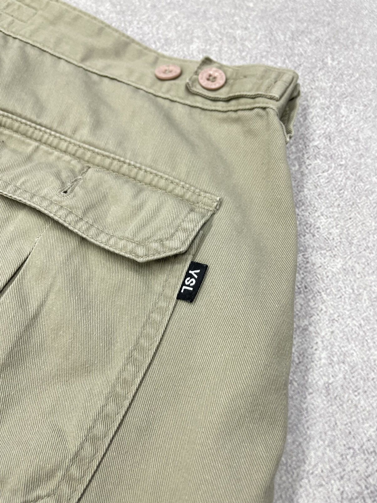 Vintage × Yves Saint Laurent Vintage Yves Saint Laurent Paris Cargo Pants Beige Designer Size US 36 / EU 52 - 4 Thumbnail