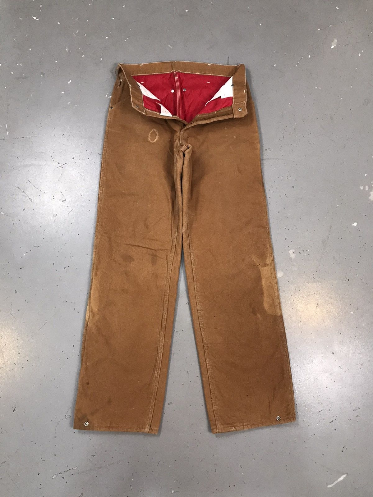 Carhartt × Vintage 90s Vintage Carhartt 62WQ blanket line carpenter denim Size US 30 / EU 46 - 1 Thumbnail