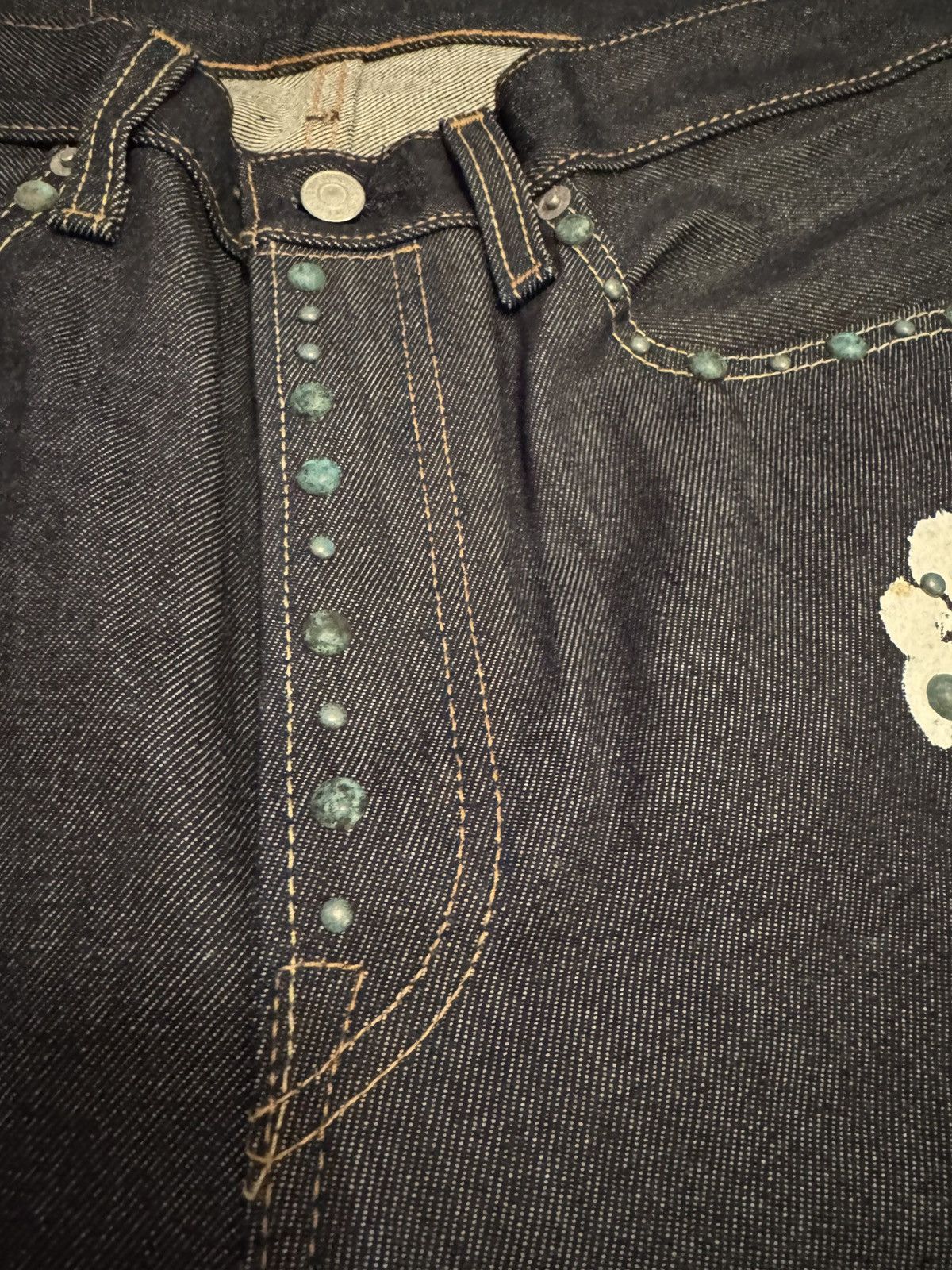 DENIM TEARS Rhinestone Cotton Wreath Jean Size US 31 - 7 Thumbnail
