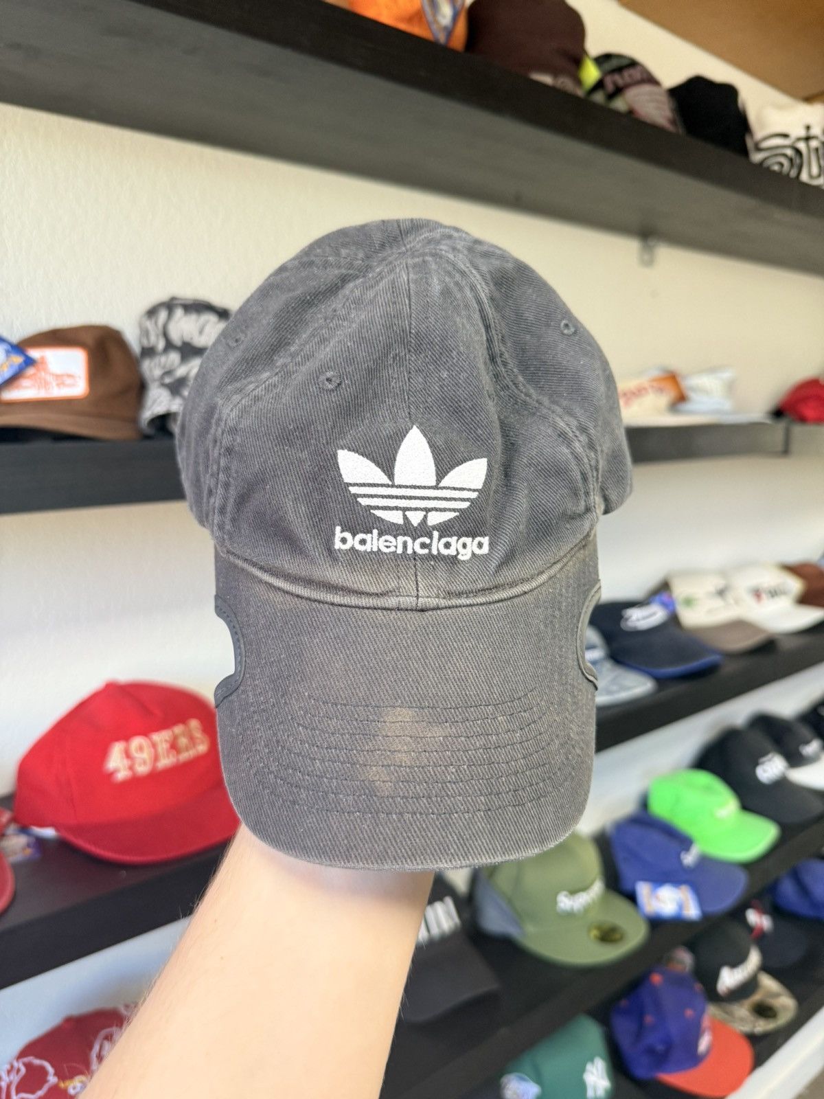 Balenciaga Adidas Black Distressed Hat