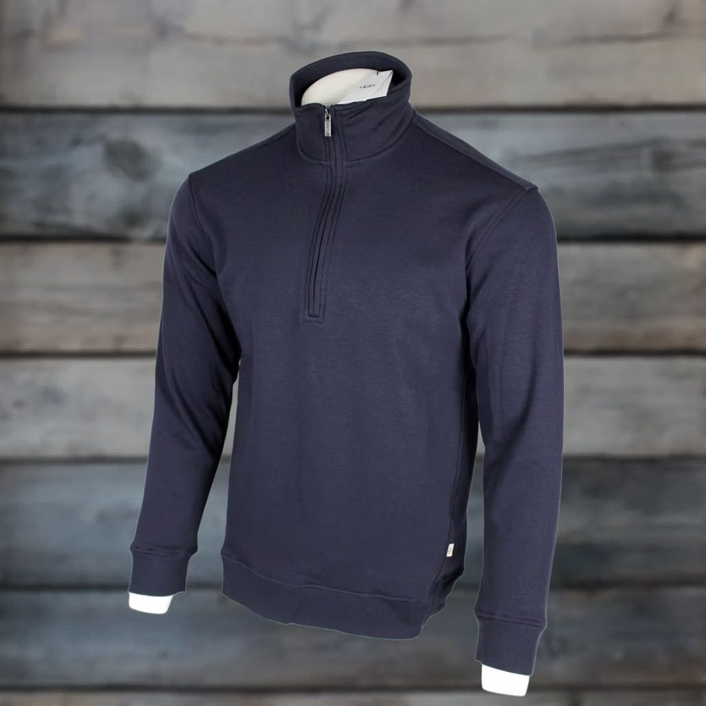 Ugg VINTAGE Ugg Men's Zeke Fleece Pullover 1/4 Zip Size M Navy Blue Size US M / EU 48-50 / 2 - 1 Thumbnail