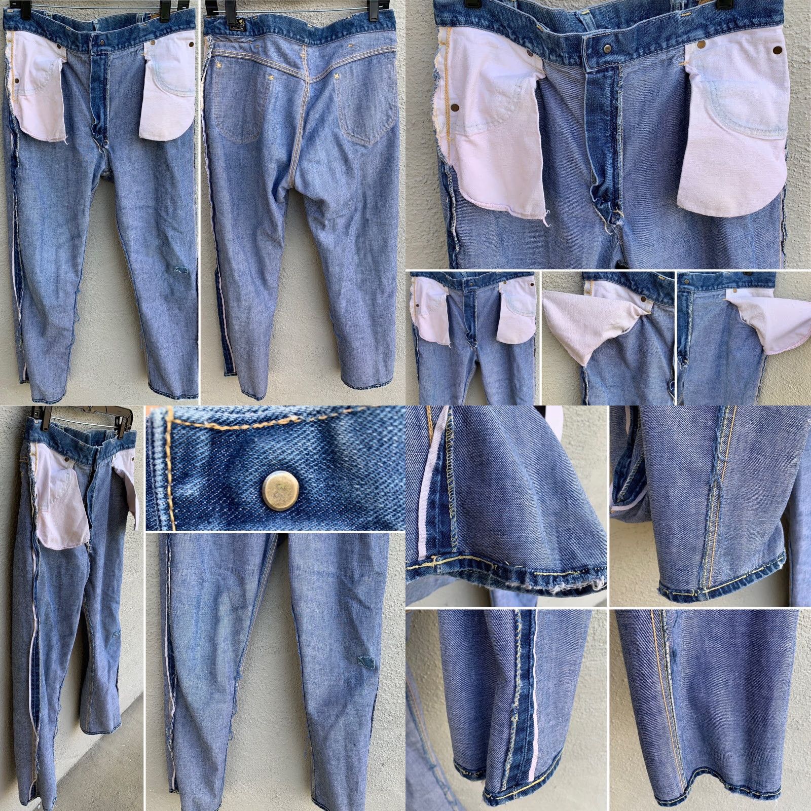 Lee VINTAGE Lee Riders Selvedge Denim Jeans Jeans 36 Waist 34 Inseam 31.5 See Pics Mens Blue Denim Cotton 5-Pocket Lee Riders Selvedge Vintage Size US 36 / EU 52 - 8 Thumbnail