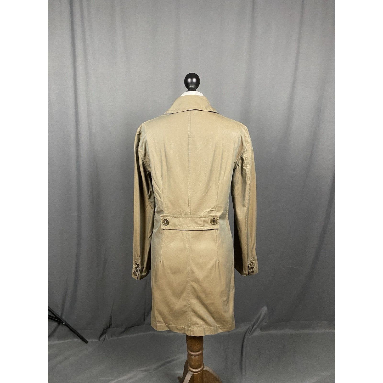 Aspesi Alberto Aspesi Women's Green Brown Double Breasted Trench Pe Size L / US 10 / IT 46 - 7 Thumbnail
