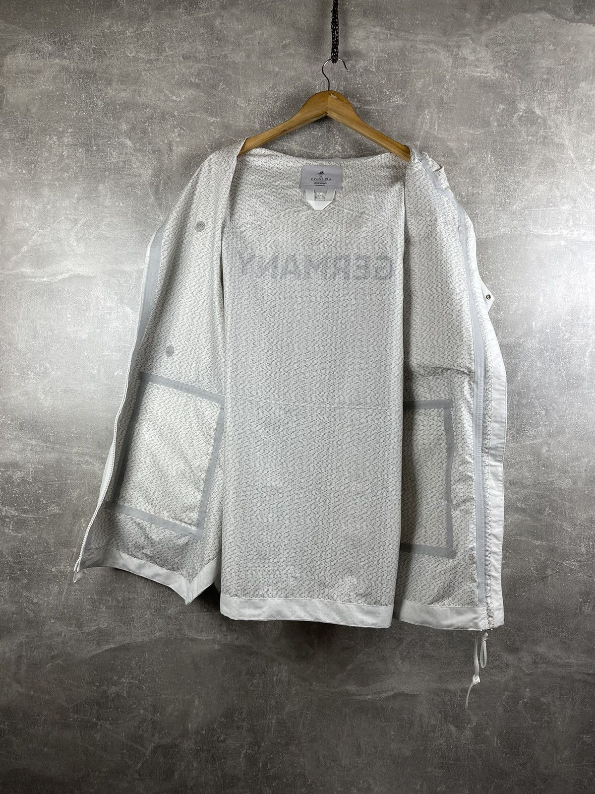 Adidas Adidas Germany Jugend Team Jacket | White Hooded Windbreaker Size US XL / EU 56 / 4 - 13 Thumbnail