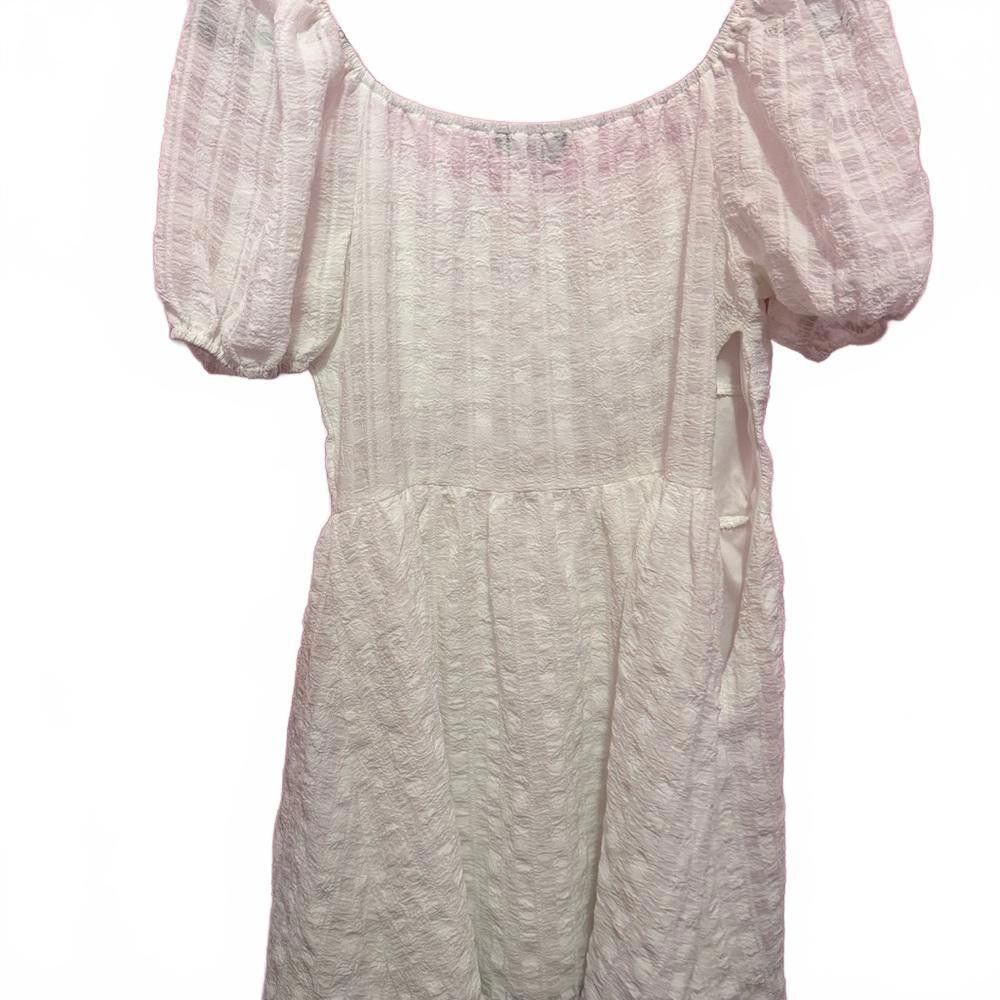 Designer Elegant White Puff Sleeve Dress Size S / US 4 / IT 40 - 2 Thumbnail