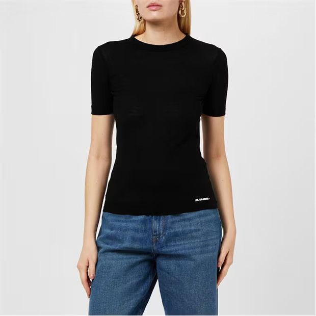 Jil Sander o1g2r1mq1024 Round Neck Logo T-Shirt in Black Size XS / US 0-2 / IT 36-38 - 5 Thumbnail