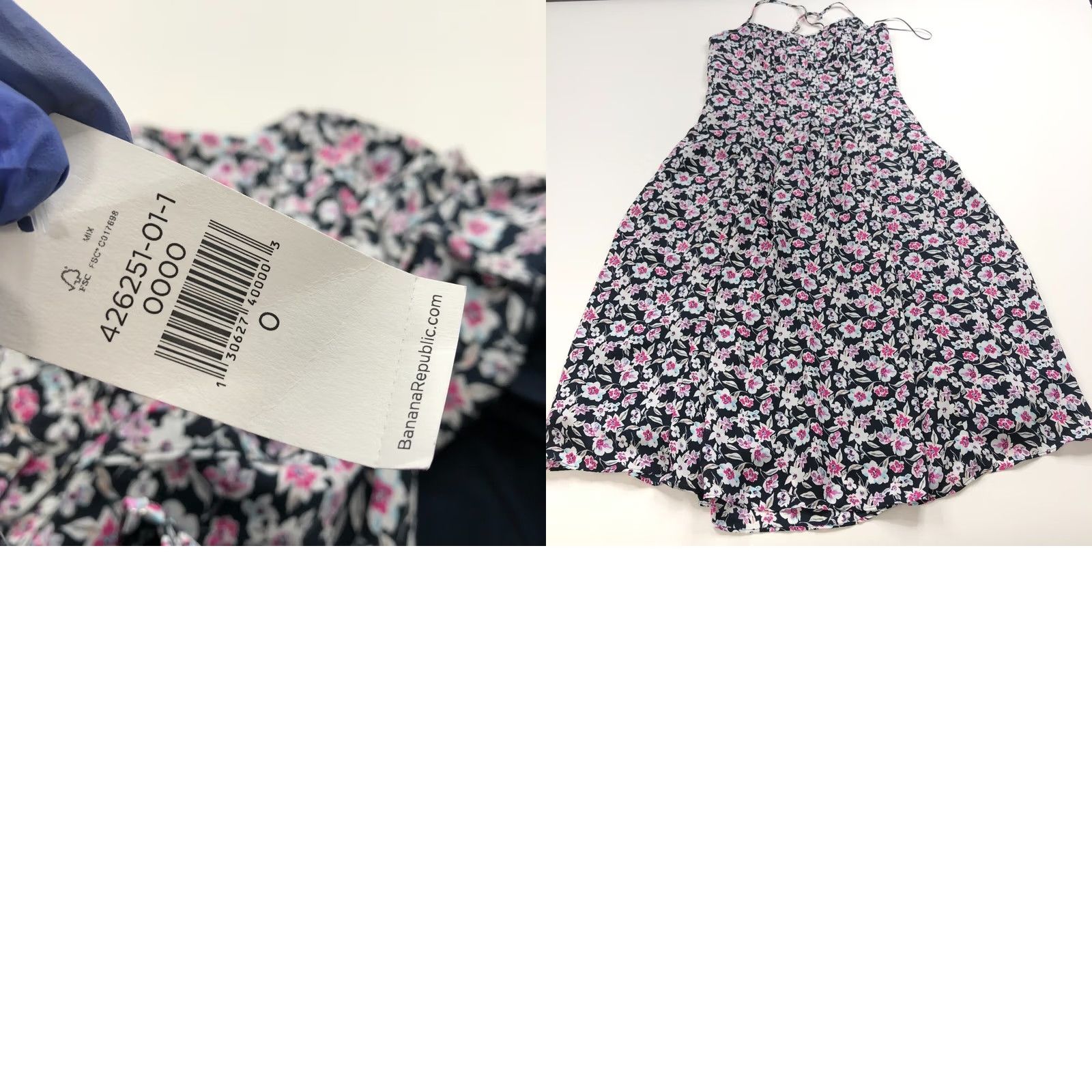 Banana Republic Banana Republic NEW Women's Knee Dress A-Line Floral All Over Print Blue 0 Size XS / US 0-2 / IT 36-38 - 9 Thumbnail