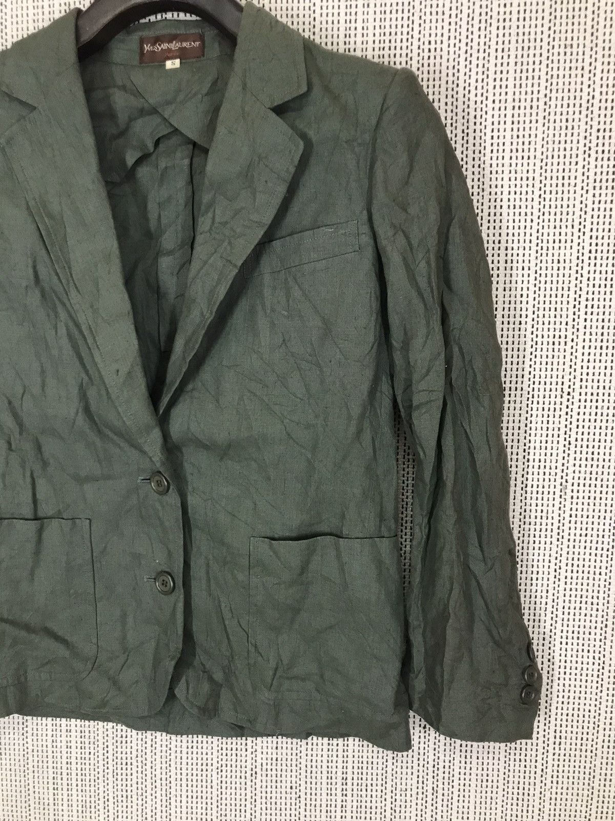 Vintage × Yves Saint Laurent ‼️VINTAGE YSL BLAZER ARMY GREEN ‼️ Size S / US 4 / IT 40 - 2 Thumbnail