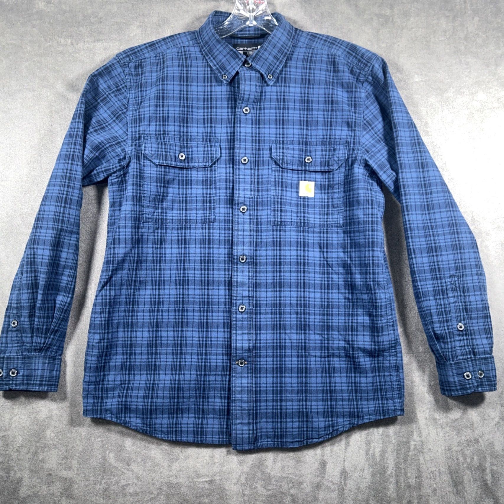 Carhartt Carhartt Shirt Mens M Blue Plaid Relaxed Fit Long Sleeve Button-Down Collared Shirt Size US M / EU 48-50 / 2 - 2 Thumbnail