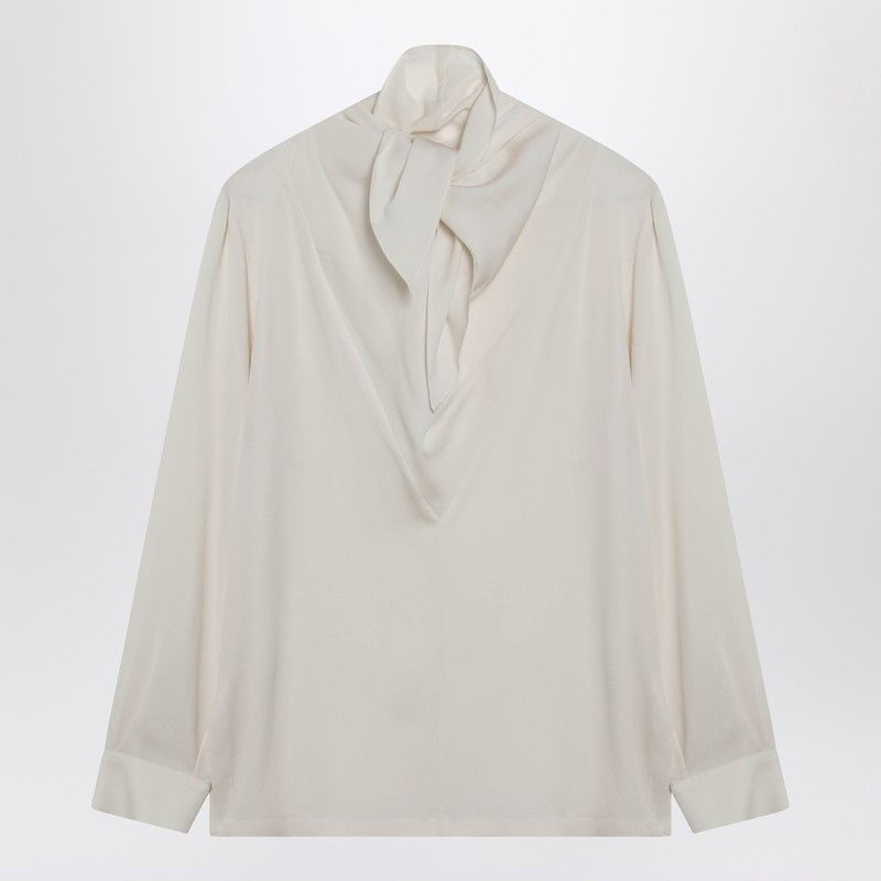 Max Mara Ivory Silk Charmeuse Blouse