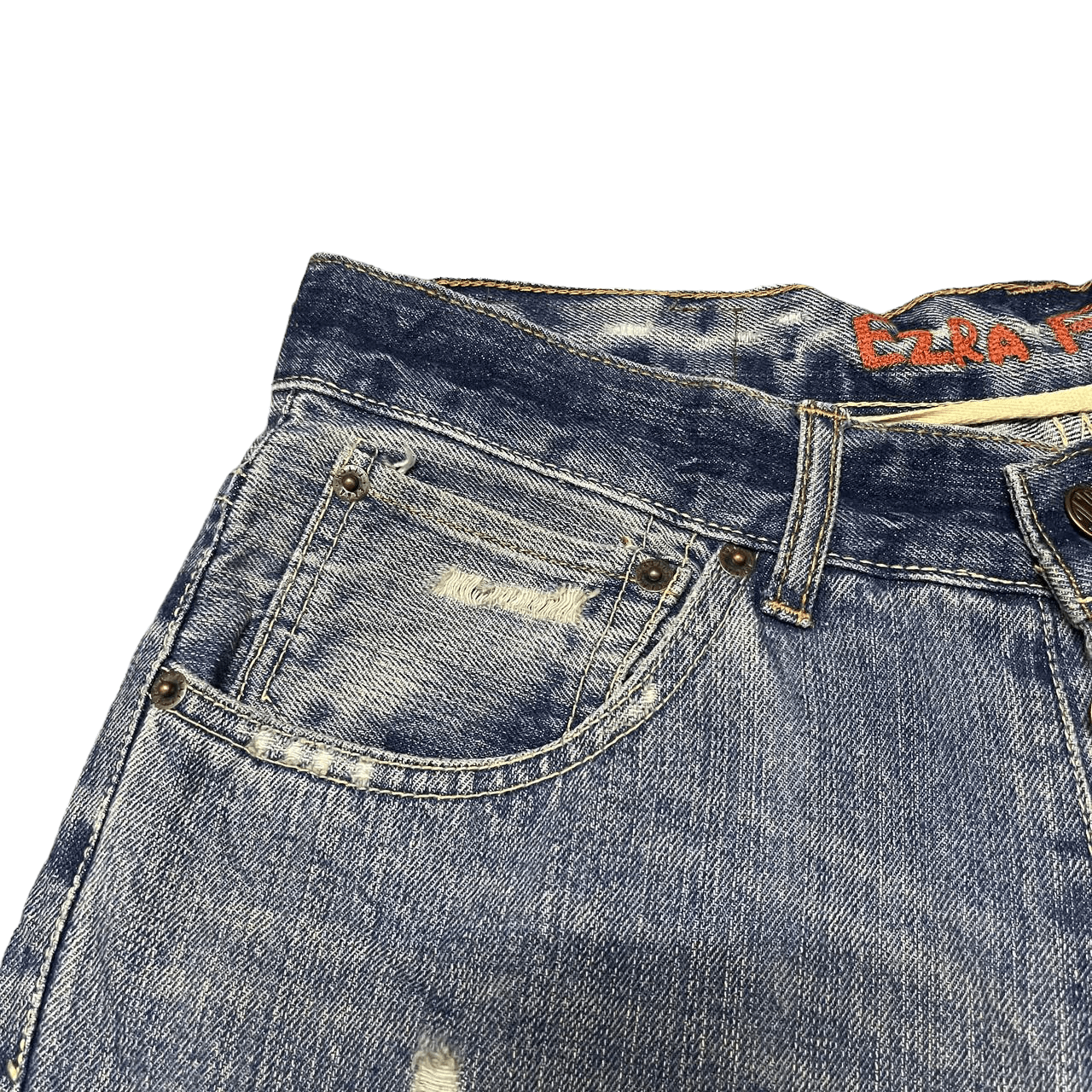Japanese Brand Vintage Ezra Fitch 1892 Distressed Denim Size US 30 / EU 46 - 7 Thumbnail