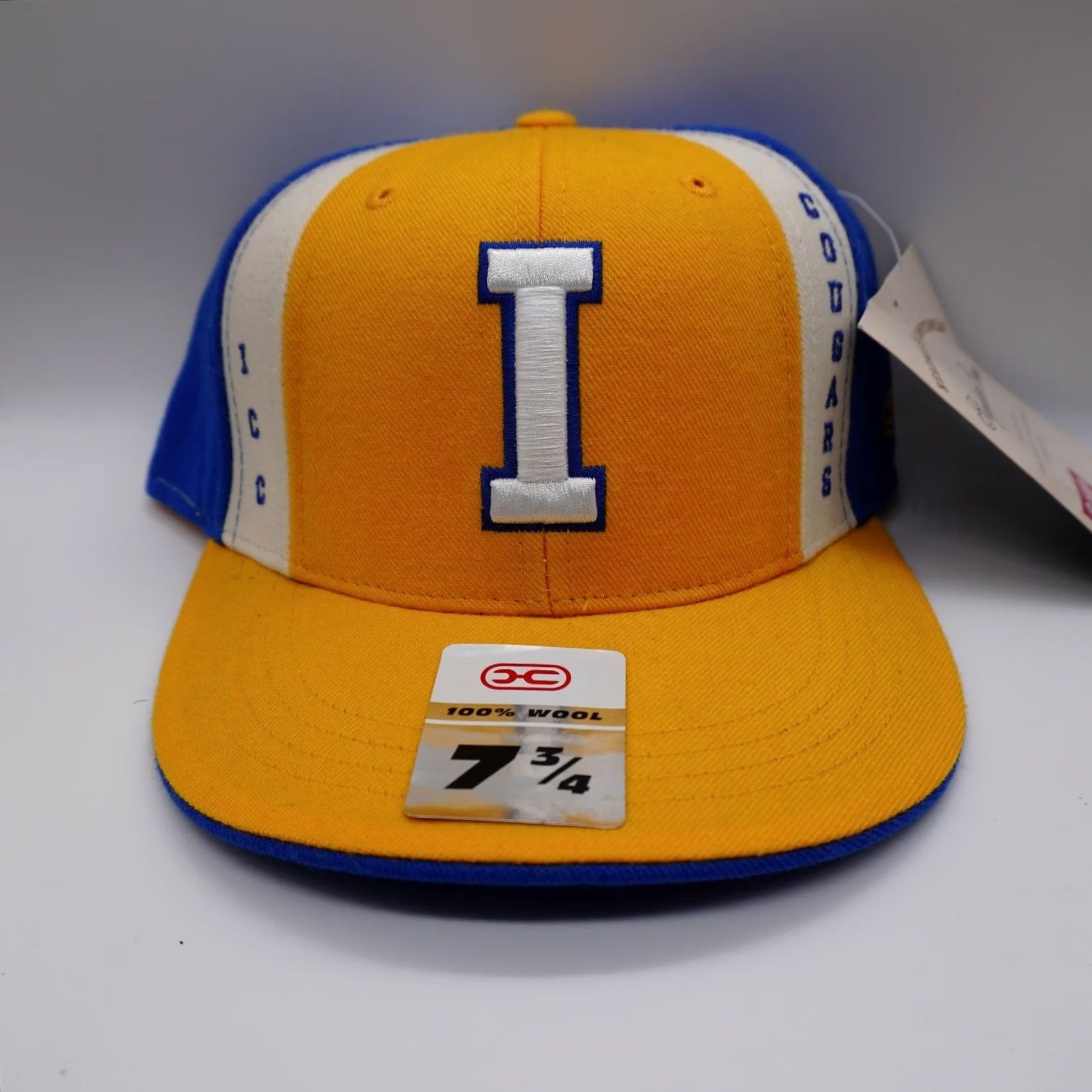 Cougar Headmaster Campuswear Hat Wool Fitted Cap Mens 7 3/4 Yellow Blue ICC Cougars Size ONE SIZE - 2 Thumbnail