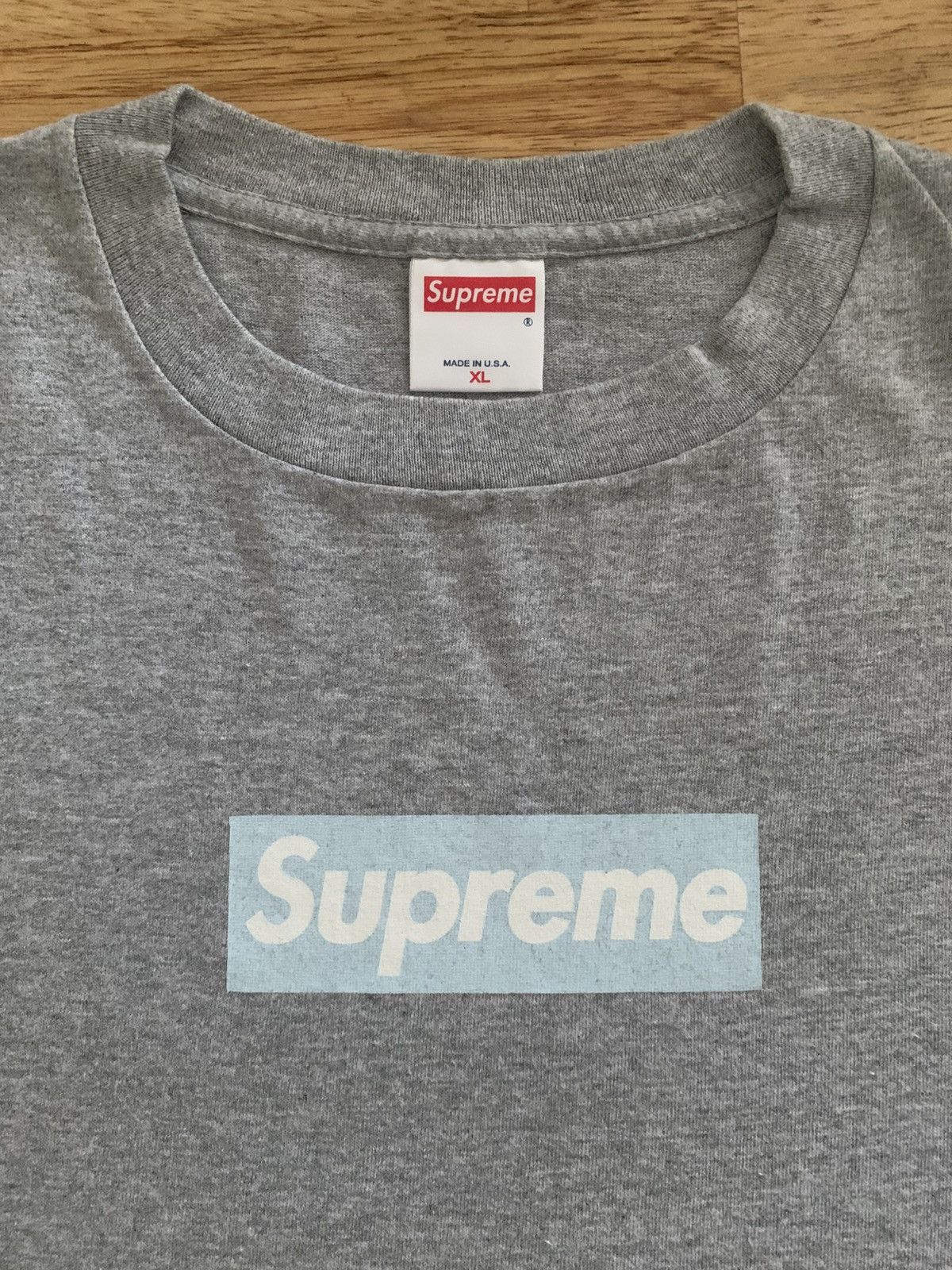 Supreme 1998 Ice Blue On Grey Box Logo Size US XL / EU 56 / 4 - 1 Thumbnail