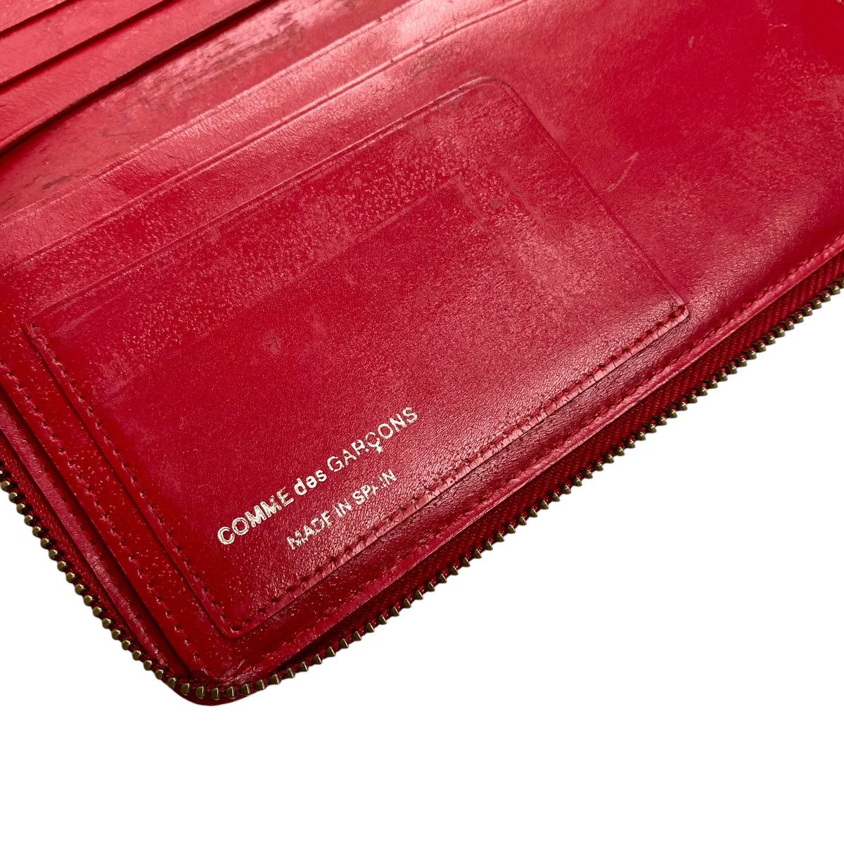 Comme des Garcons Comme des Garcons Leather Red Distressed Zip Wallet Size ONE SIZE - 7 Thumbnail