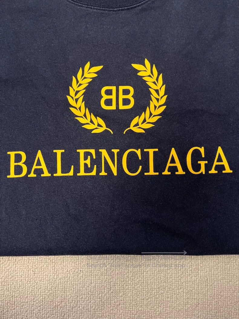 Balenciaga Balenciaga Wheat Stalk Logo Round Neck Short Sleeve T-Shir Size US M / EU 48-50 / 2 - 3 Thumbnail