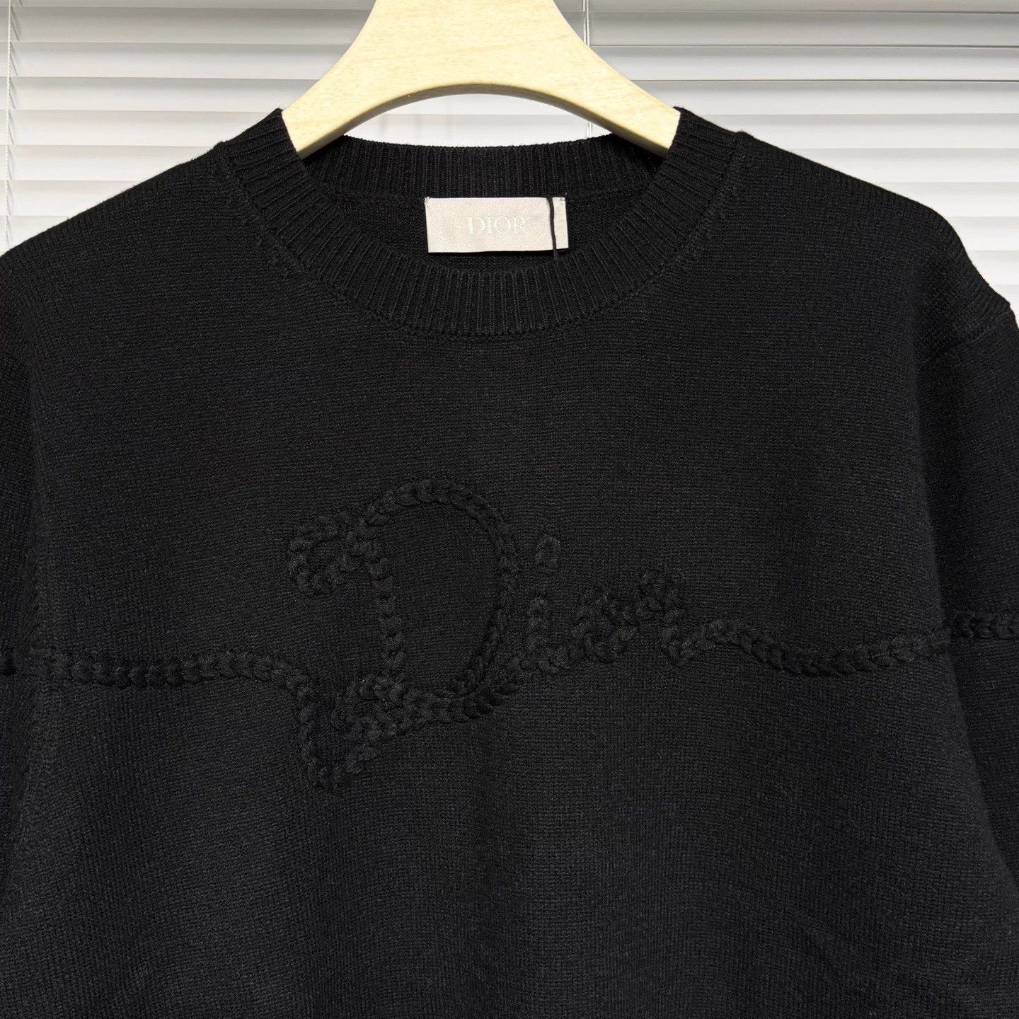 Dior DIOR wool sweater black macramé script logo ribbed M Size US M / EU 48-50 / 2 - 3 Thumbnail