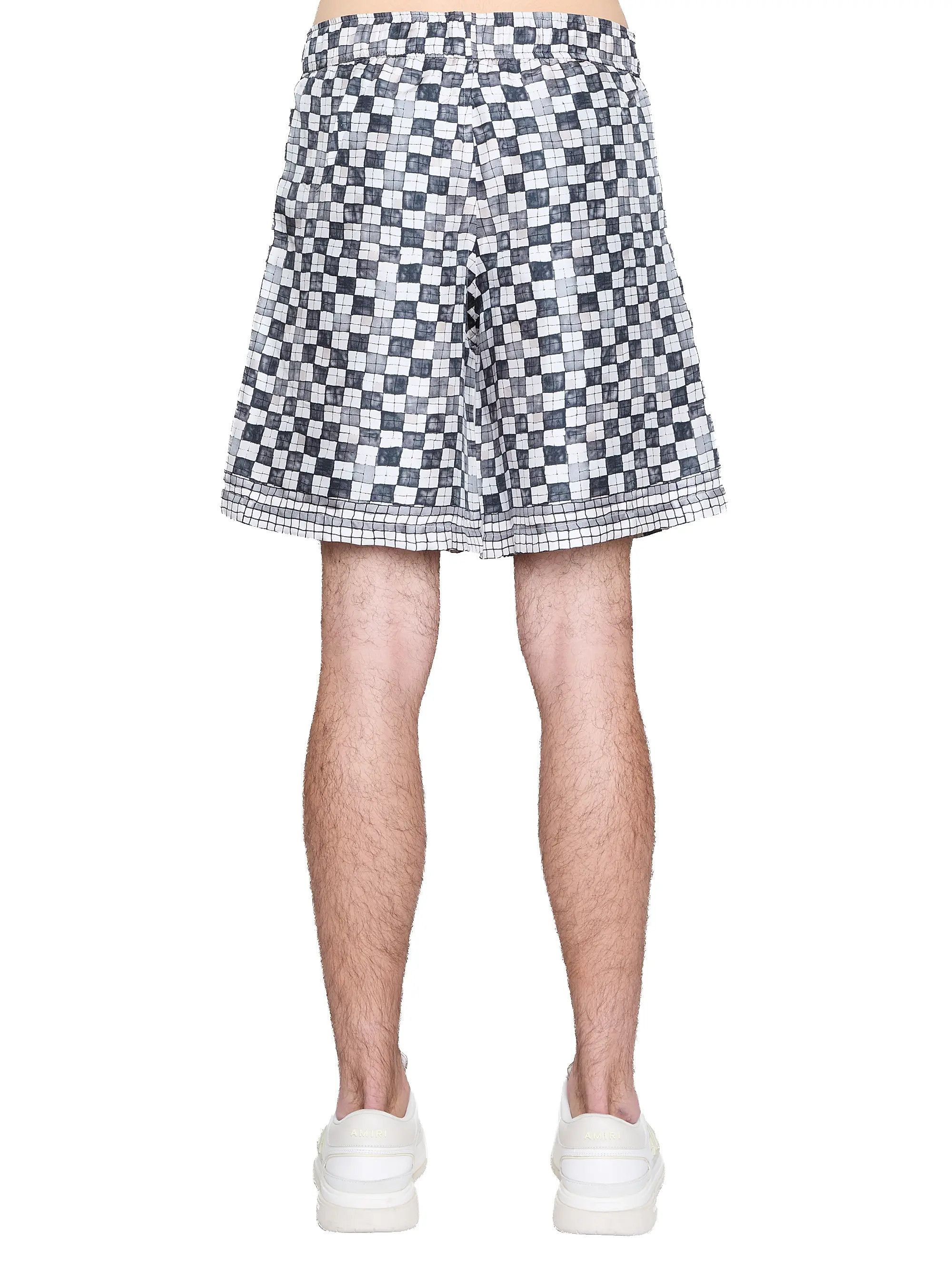 Amiri os11x0526 Chateau Crest Silk Drawstring Shorts in Multicolor Size US 30 / EU 46 - 2 Thumbnail