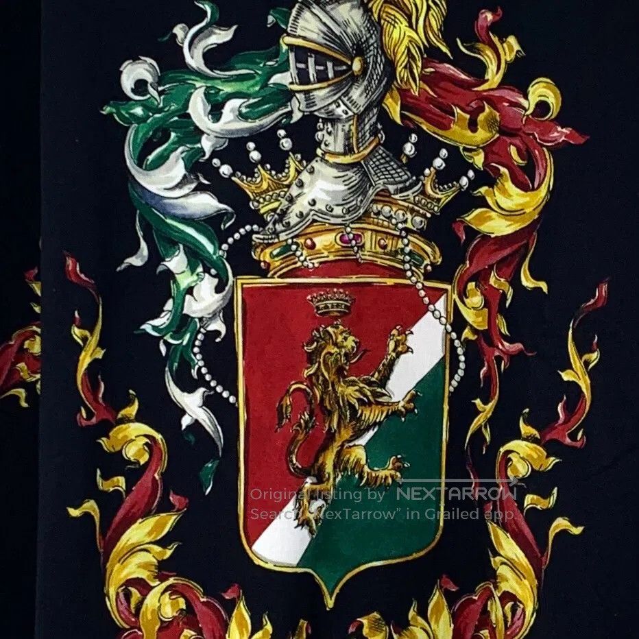 Dolce & Gabbana Dolce Gabbana Black Knight Court Print Cotton Round Neck L Size US M / EU 48-50 / 2 - 4 Thumbnail