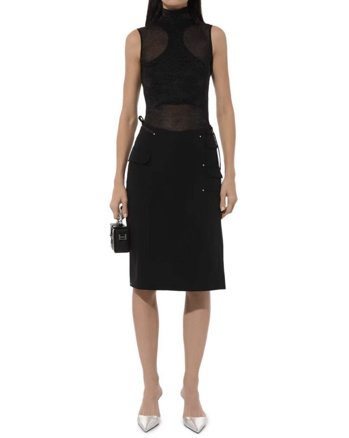 Heliot Emil Heliot Emil Women's Deconstructed Cargo Nylon Midi Skirt J39 Size S / US 4 / IT 40 - 6 Thumbnail