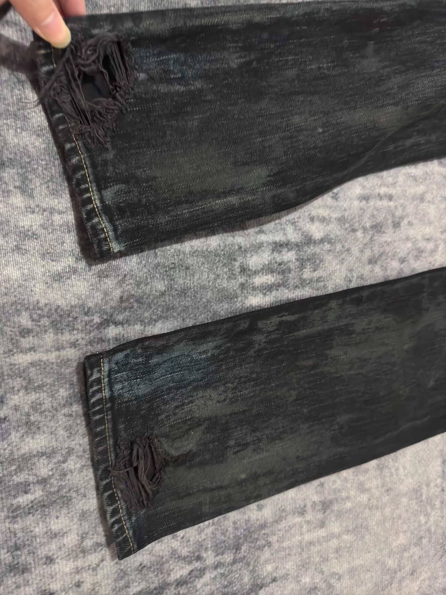 Saint Laurent Paris SLP 15ss Black Mud Stain Destroyed Skinny Jeans 29 Size US 29 - 5 Thumbnail