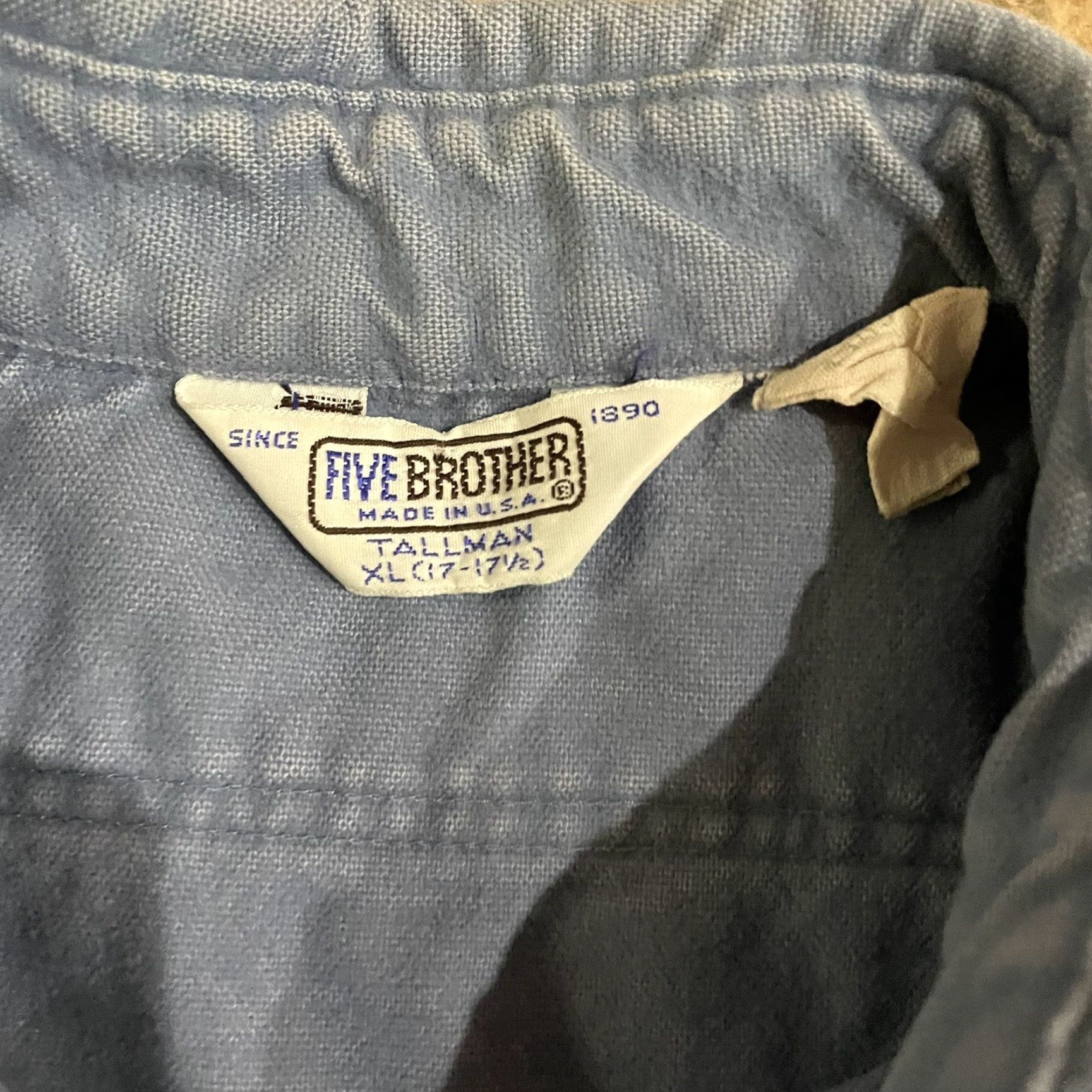 Vintage VINTAGE FiveBrother Men’s Long Sleeve Chamois Button-Down Shirt XL Blue Size US XL / EU 56 / 4 - 4 Thumbnail
