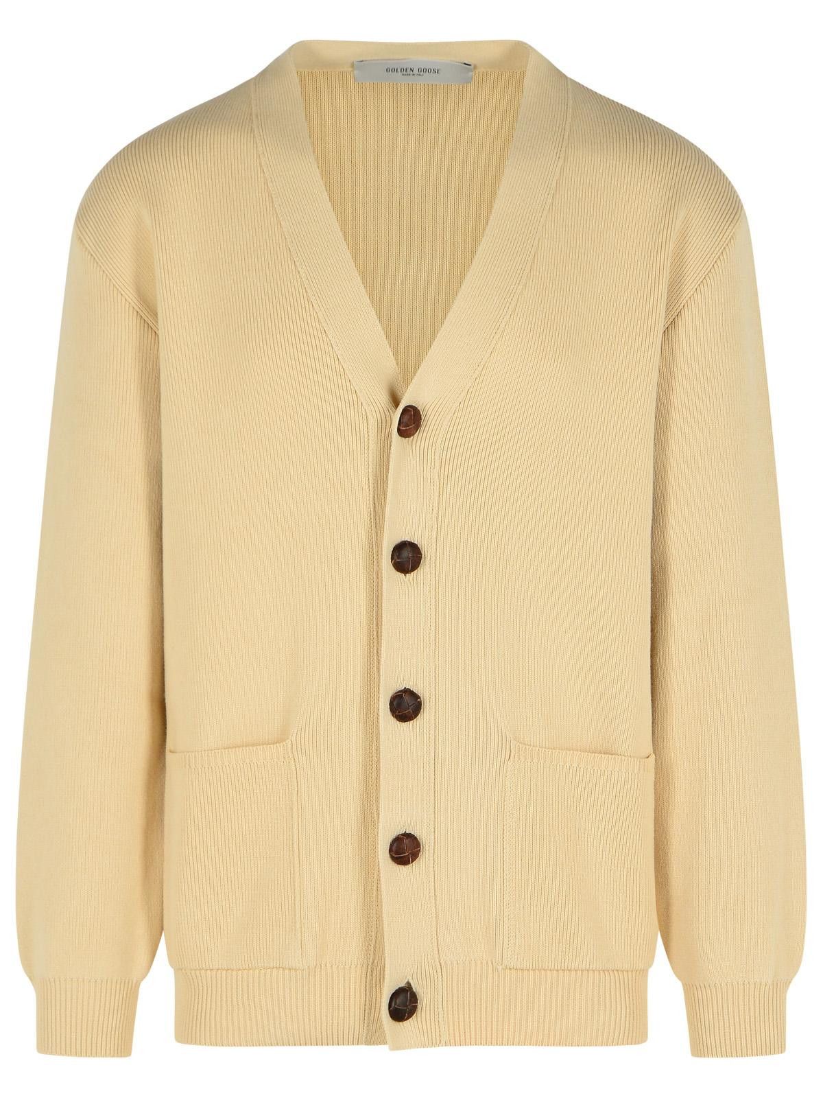 Golden Goose GOLDEN GOOSE Cardigan In Beige Cotton Blend Size US M / EU 48-50 / 2 - 1 Thumbnail