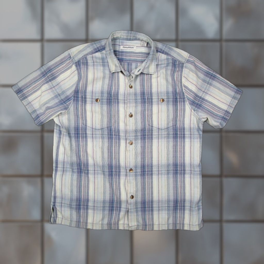 Tommy Bahama TOMMY BAHAMA Shirt Mens XL Blue Island Zone Button Up Silk Blend Camp Island Zone Button-Up Casual Size US XL / EU 56 / 4 - 1 Thumbnail