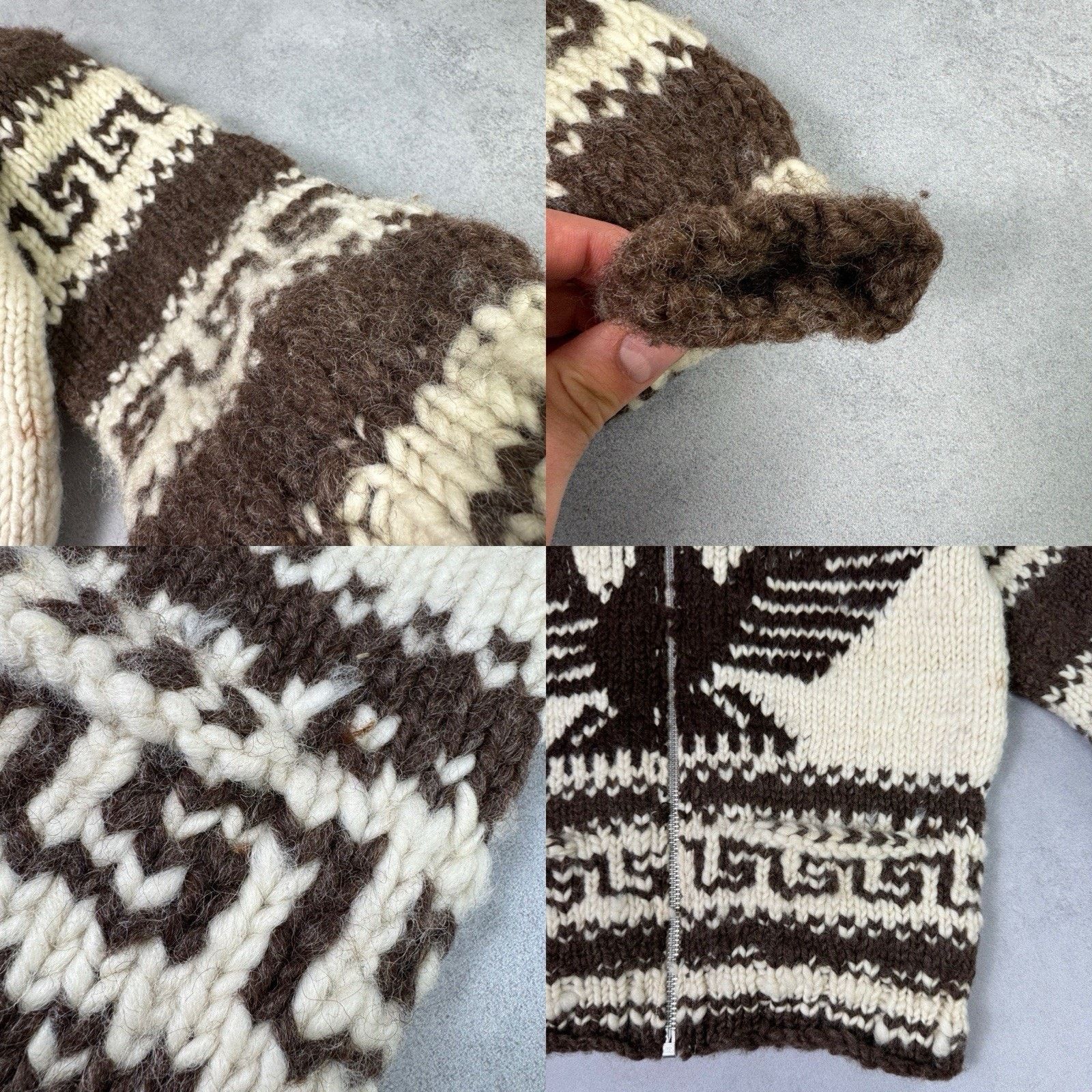Vintage Vintage Couchan Indian Hand knit Wool Sweater Zip Eagle Size US M / EU 48-50 / 2 - 23 Thumbnail