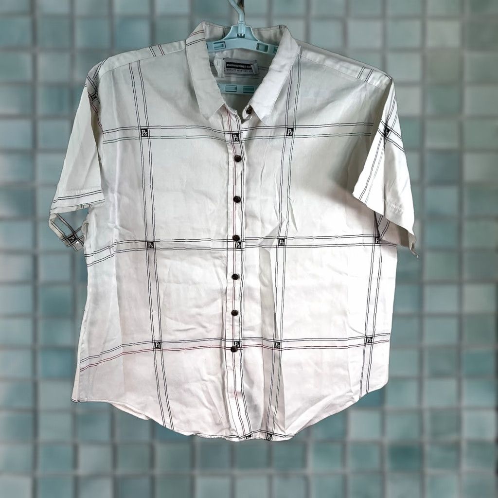 Vintage VINTAGE Panhandle Slim Western Checked Button-Up Shirt Womens XL White Size XL / US 12-14 / IT 48-50 - 1 Thumbnail