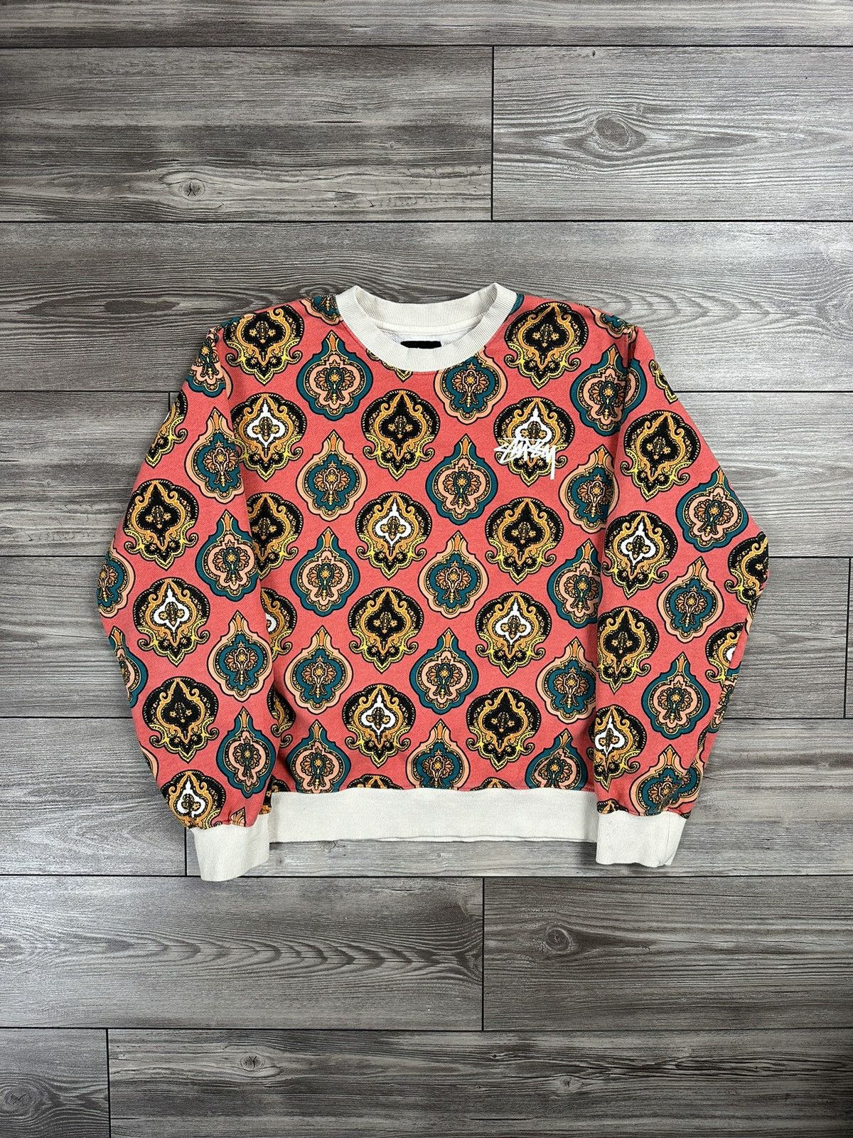 Stüssy wendel paisley crew neck sweatshirt hotsell