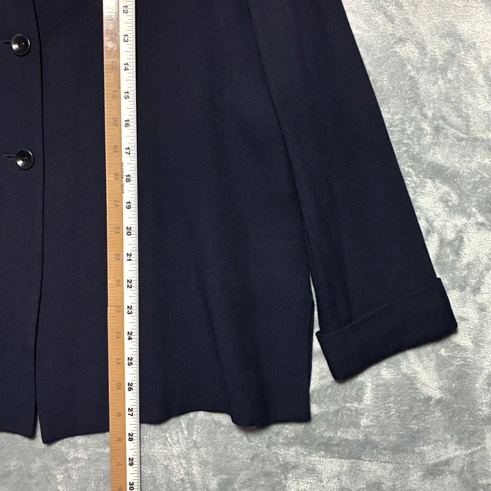 Talbots EUC VTG Talbots Petites Light Weight Blazer Jacket Womens 12 Navy Blue USA Size XL / US 12-14 / IT 48-50 - 8 Thumbnail