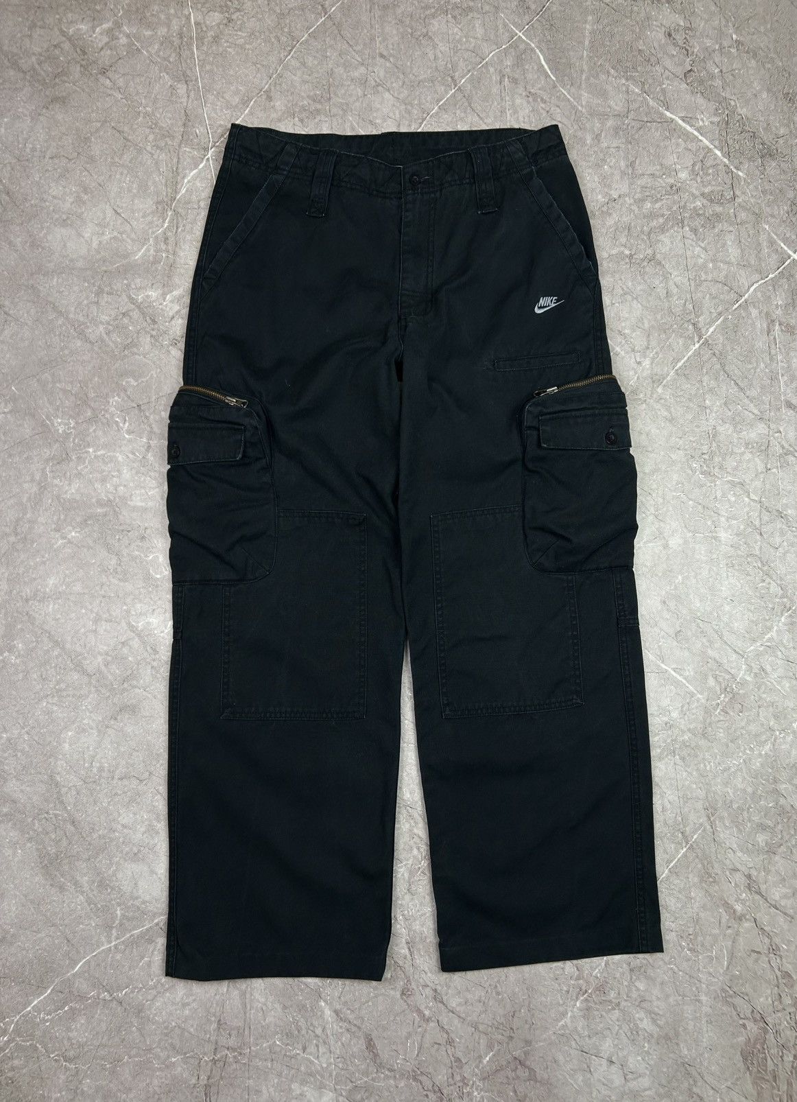 Nike × Vintage Nike Cargo Baggy Fit Pants Drill Vintage Y2K Size US 31 - 1 Thumbnail