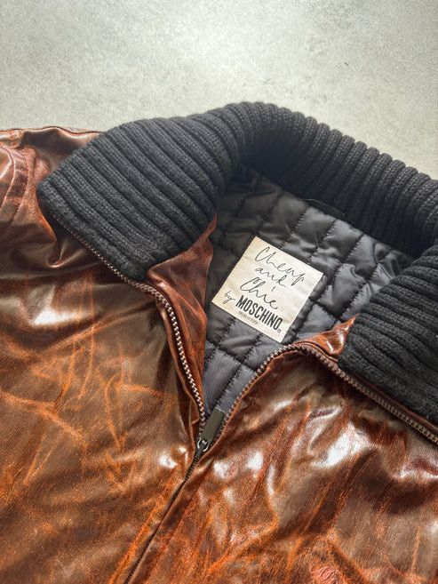 Moschino 2000s Moschino Enigmatic Brown Distressed Pilot Jacket Size US S / EU 44-46 / 1 - 7 Thumbnail