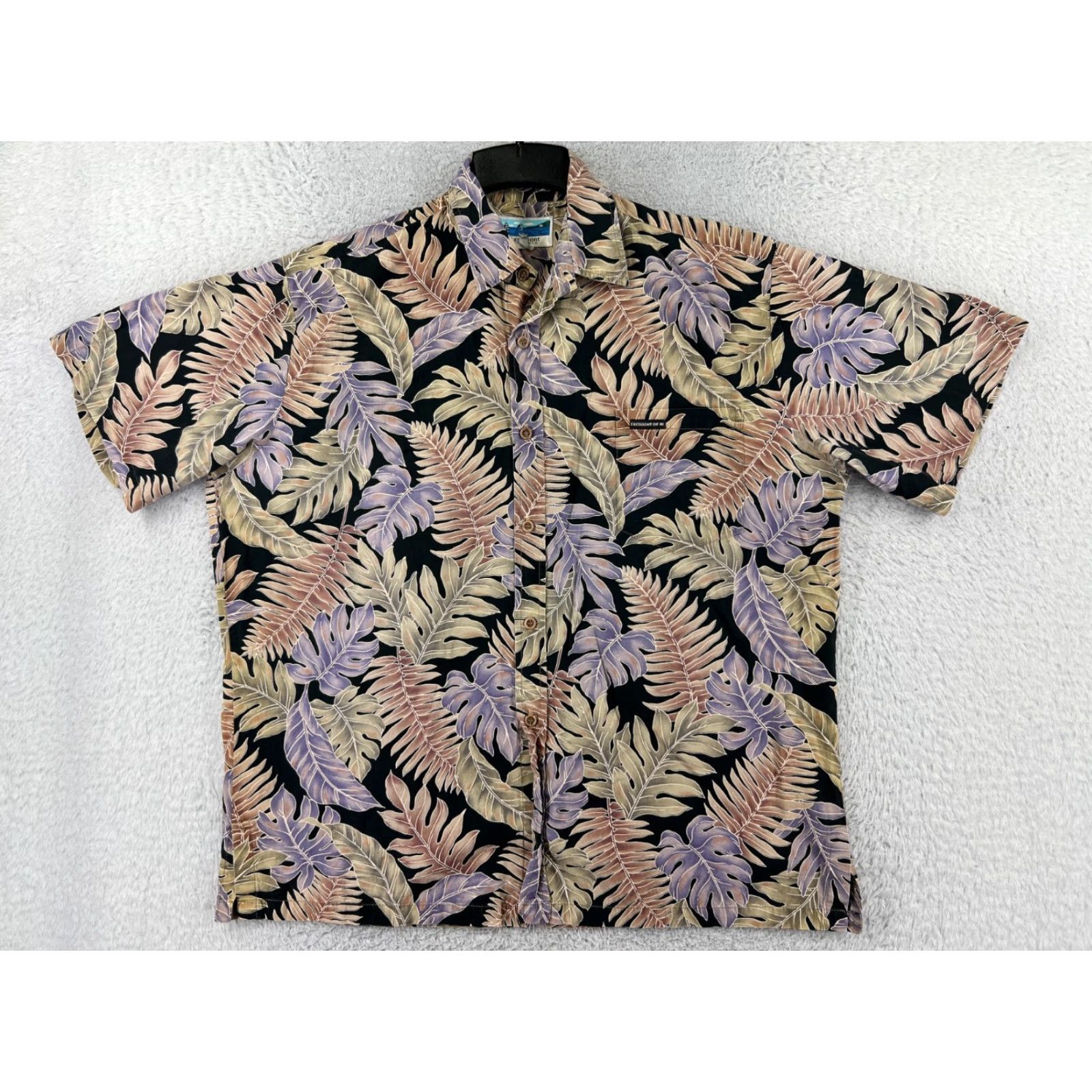 Vintage Excellent Of Hawaii Shirt Mens XL Black Palm Leaf Button Up Hidden Gem? Size US XL / EU 56 / 4 - 2 Thumbnail