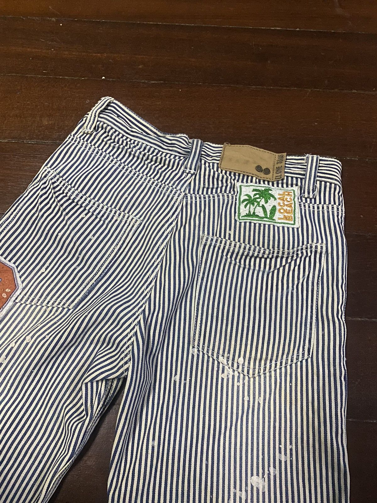 If Six Was Nine × Japanese Brand HICKORY STRIPED SHORT embroided patchwork Size US 31 - 10 Thumbnail