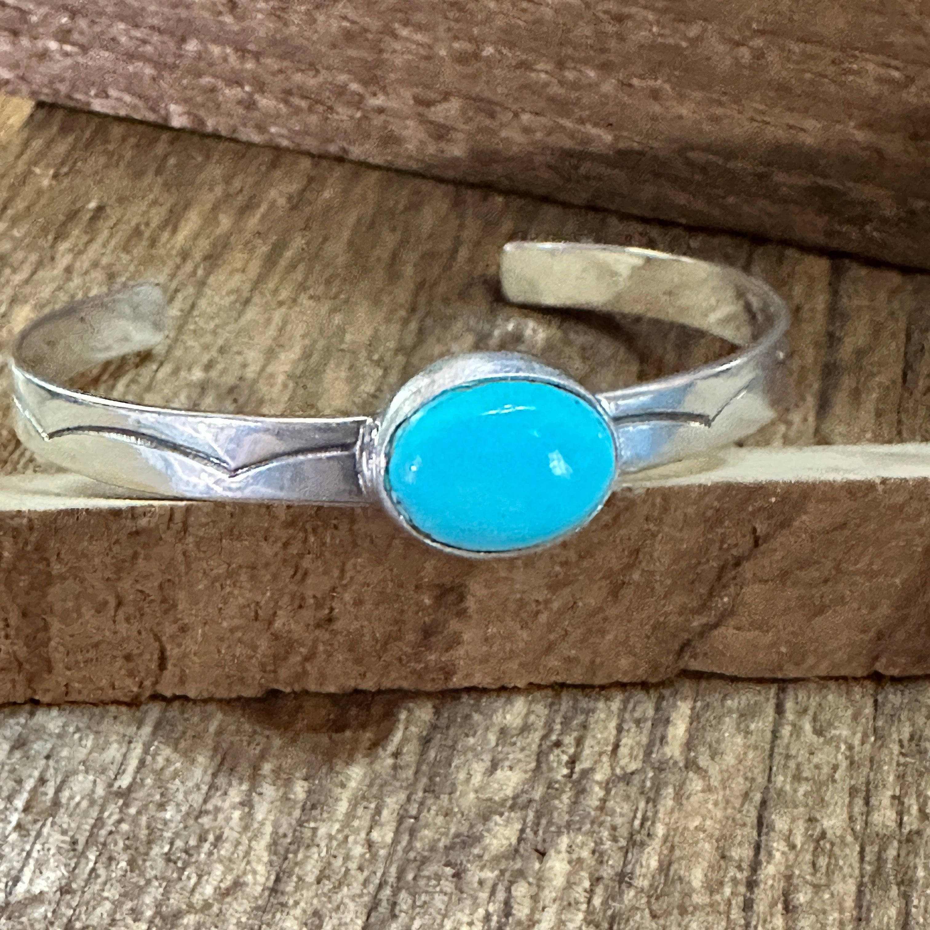Other Navajo Sterling Cuff & Kingman Turquoise Cuff Bracelet, Sign Size ONE SIZE - 1 Thumbnail