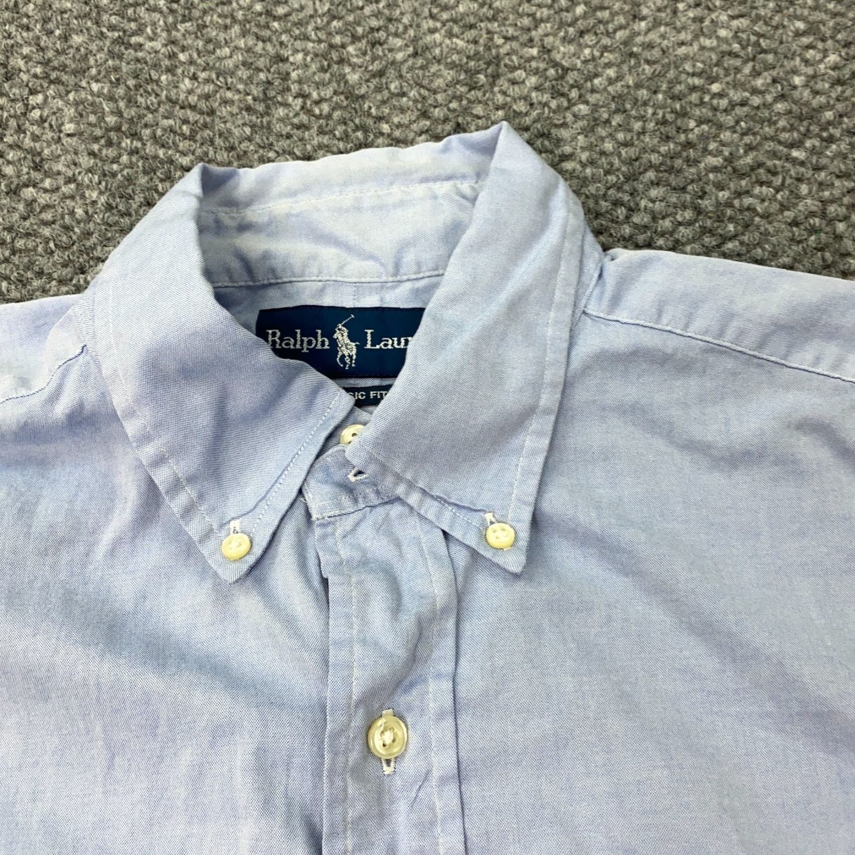 Ralph Lauren VINTAGE Ralph Lauren Classic Fit Button-Up Shirt Size 16 Blue Long Sleeve Mens Size US L / EU 52-54 / 3 - 3 Thumbnail