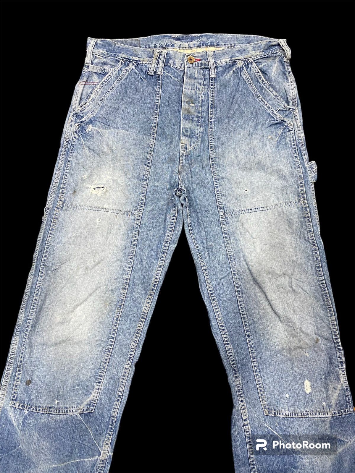 ANACHRONORM SUPER DESTROYED BAAGY PANTS ANACHRONORM DOUBLE KNEE DESIGN Size US 36 / EU 52 - 4 Thumbnail