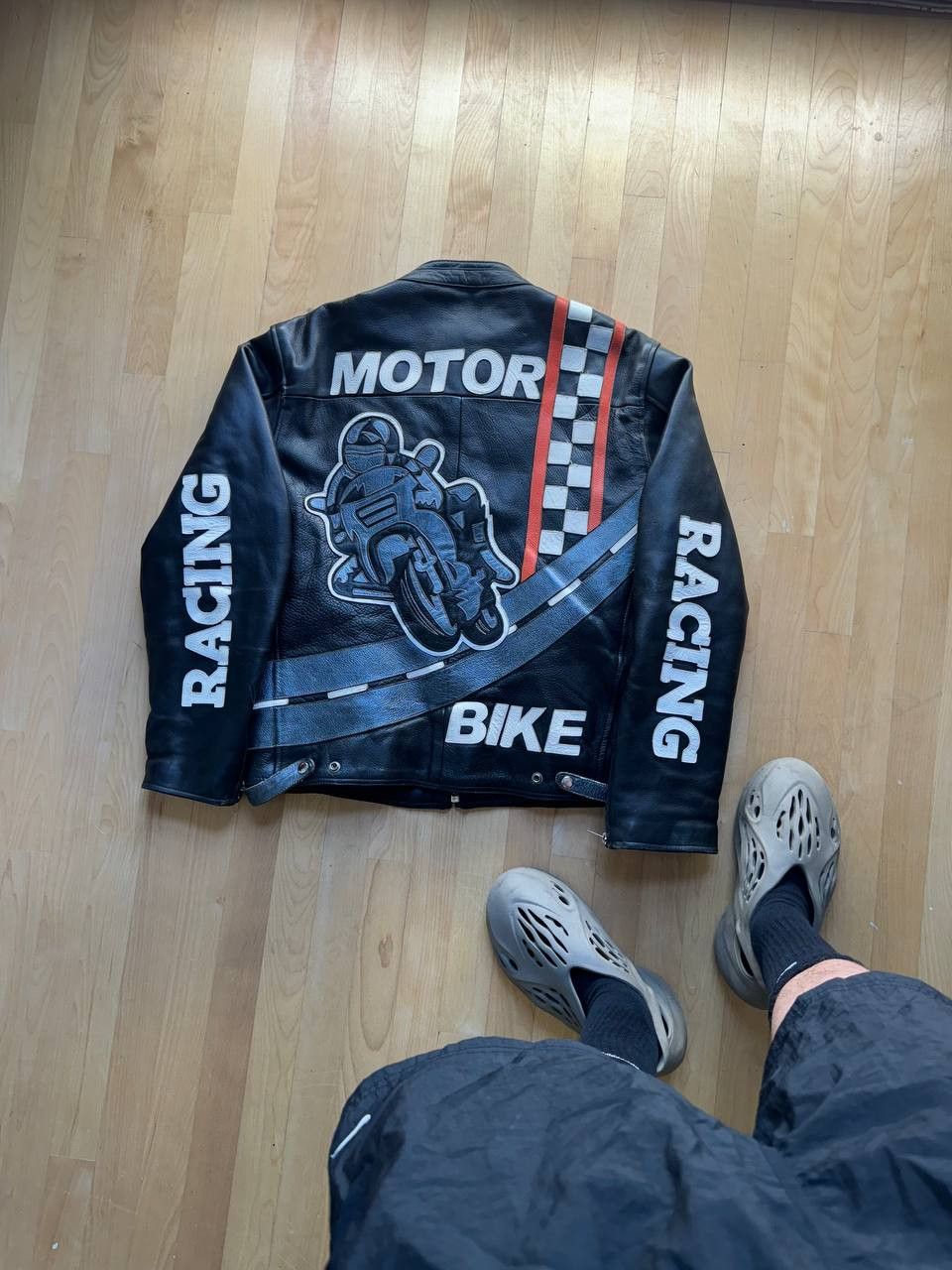 Leather Jacket × MOTO × Vintage Motor Bike Vintage 100% Leather Moto ...
