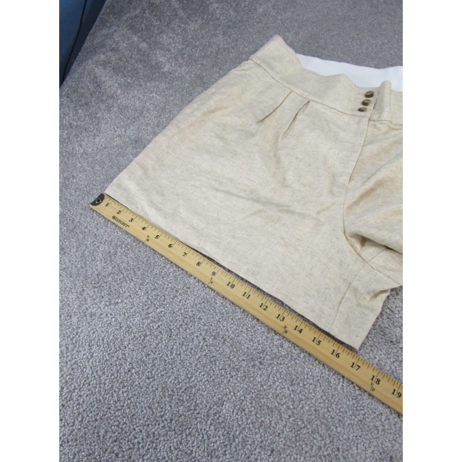 Vintage Lane Bryant Shorts Womens 16 Beige Soft Linen Blend Pleated Front NEW Size 38" / US 16 / IT 52 - 4 Thumbnail
