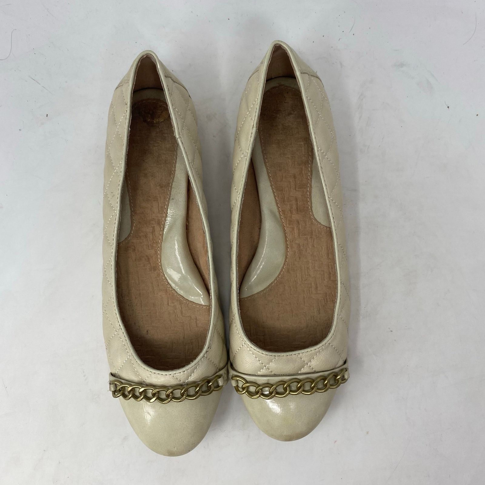 Boc Boc White Quilted Flats Chain Detail Shoes Womens Size 9 Size US 9 / IT 39 - 4 Thumbnail