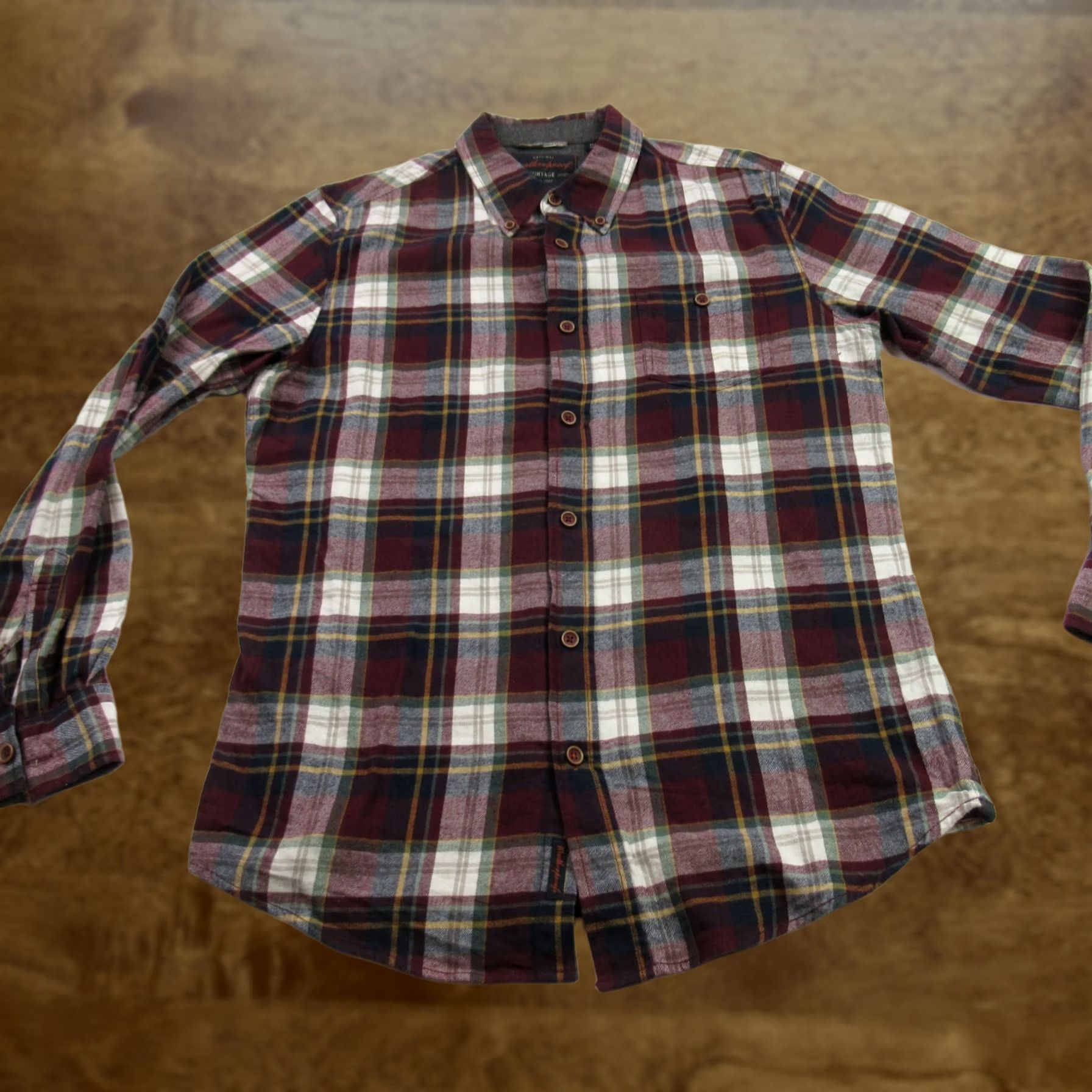 Weatherproof Shirt Medium Long Sleeve Plaid Classic Pocket Button Mens, Men's