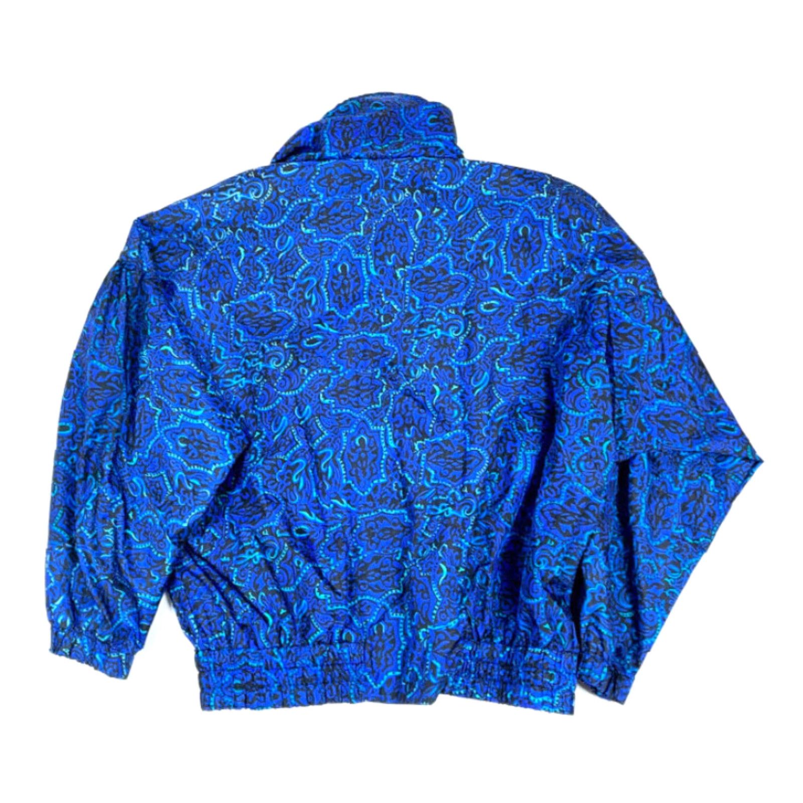 Vintage VTG 90s Geometric Paisley Boxy Fit Full-Zip Windbreaker Jacket Surf Skate L-XL Mens Blue Size US L / EU 52-54 / 3 - 2 Thumbnail