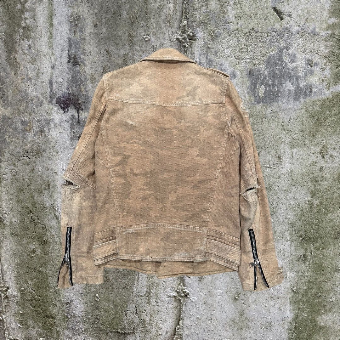 Balmain Balmain Sample Camo Distressed Rider Jacket Size US M / EU 48-50 / 2 - 2 Thumbnail