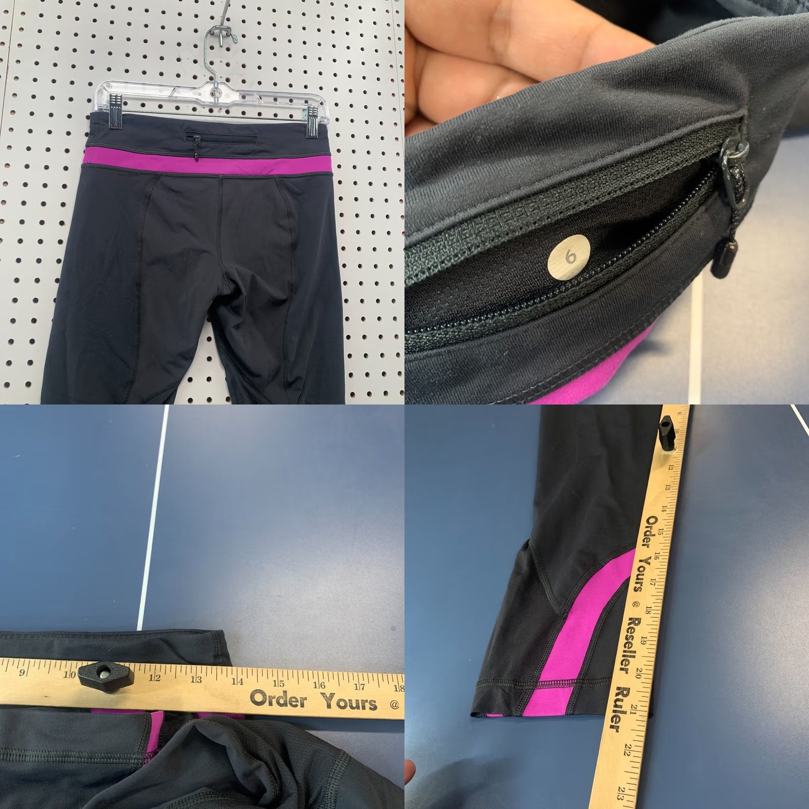 Lululemon Lululemon Inspire Crop Leggings Size 6 Black Purple Yoga Training 28x21 Womens Size 28" / US 6 / IT 42 - 8 Thumbnail