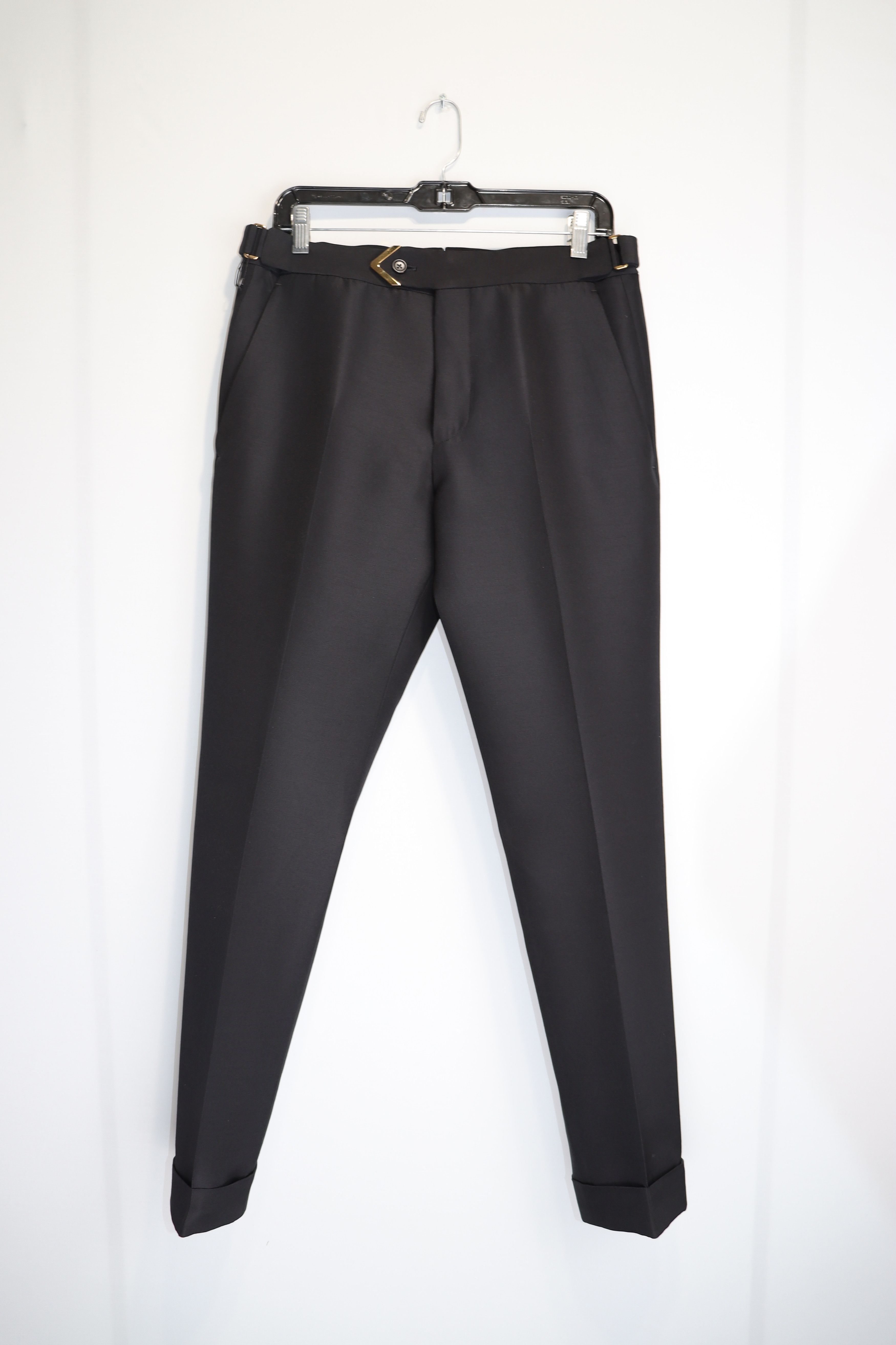 Tom Ford o1rshd1 Belted Formal Slacks / Trousers in Black Size US 30 / EU 46 - 4 Thumbnail