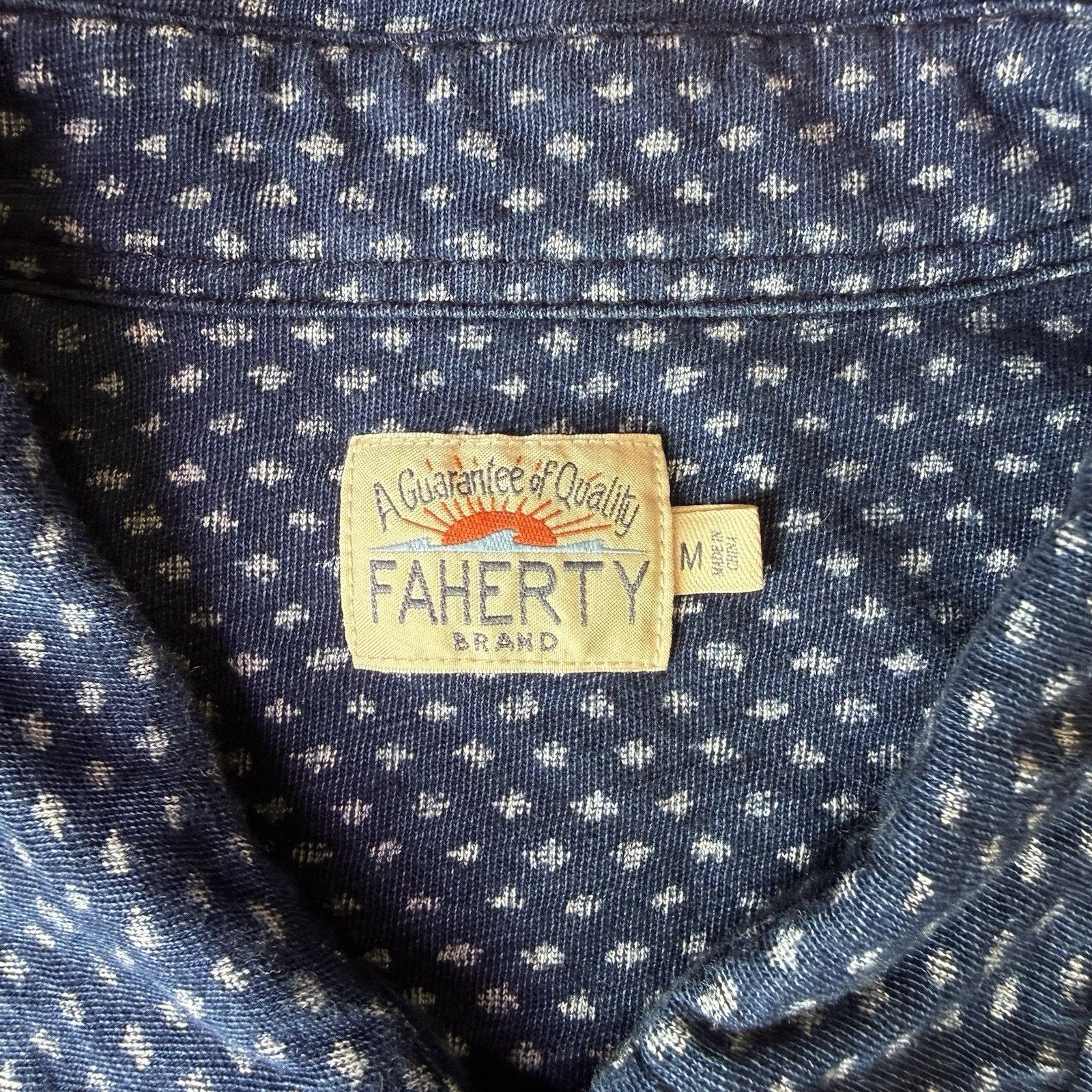 Faherty Faherty Breeze Shirt M Blue Cotton Short Sleeve Button Up Size US M / EU 48-50 / 2 - 8 Thumbnail