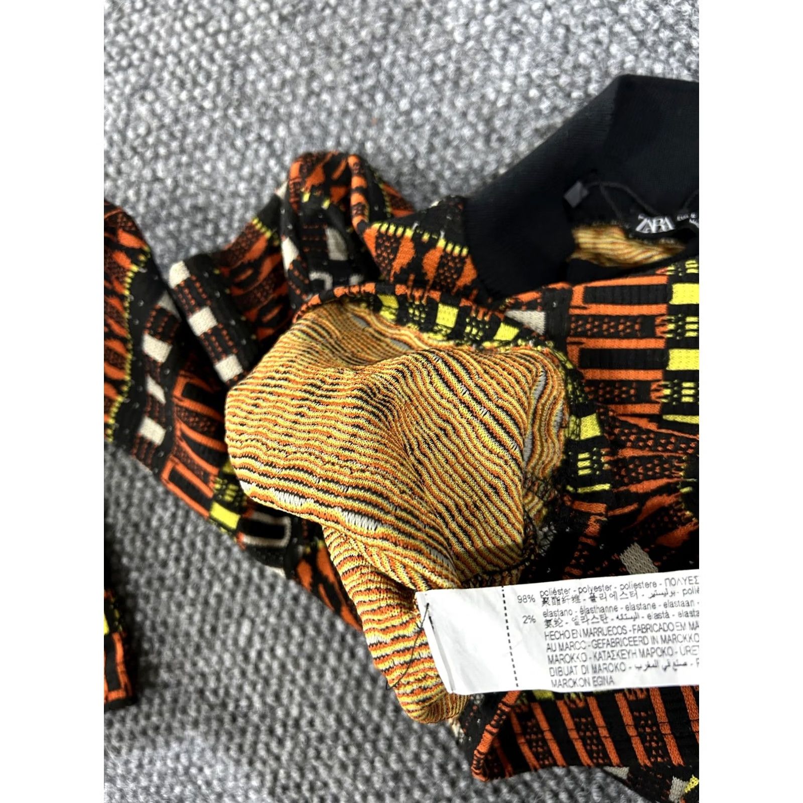 Zara Zara Sweater Womens Small Multicolor Geometric Mock Neck Pullover Knit Size S / US 4 / IT 40 - 5 Thumbnail