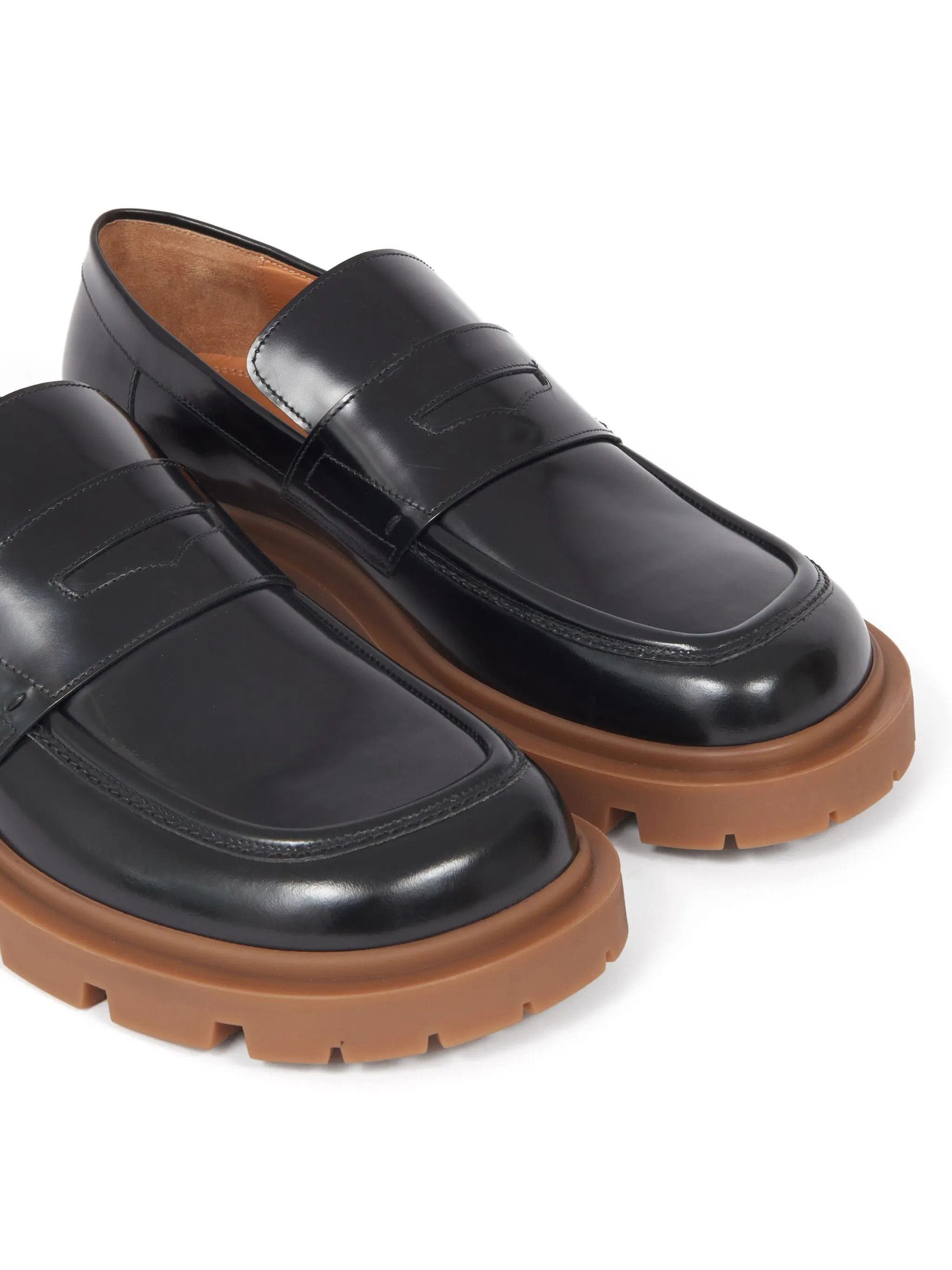 Maison Margiela o1w1db10425 Ivy Leather Loafers in Black/Orzo Size US 7 / EU 40 - 4 Thumbnail